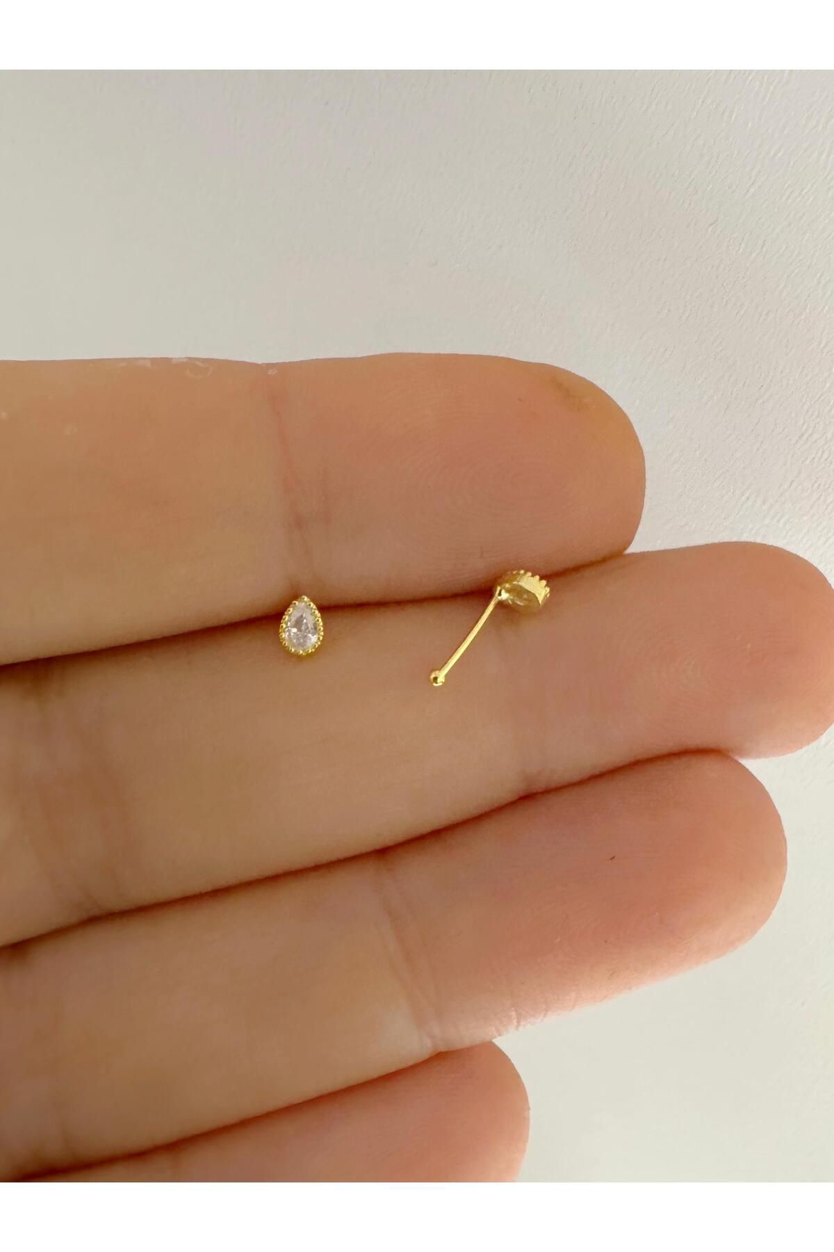 Arescollection 925 Ayar Gümüş Zirkon Taşli Damla Şeklinde Hizma