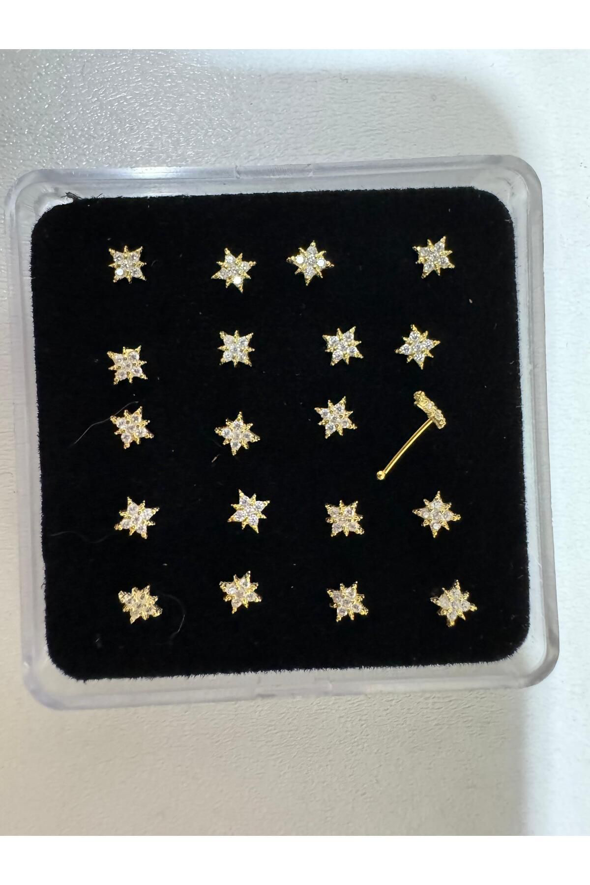 Arescollection 925 Ayar Gümüş Zirkon Taşli Kutup Yildizi Şeklinde Hizma