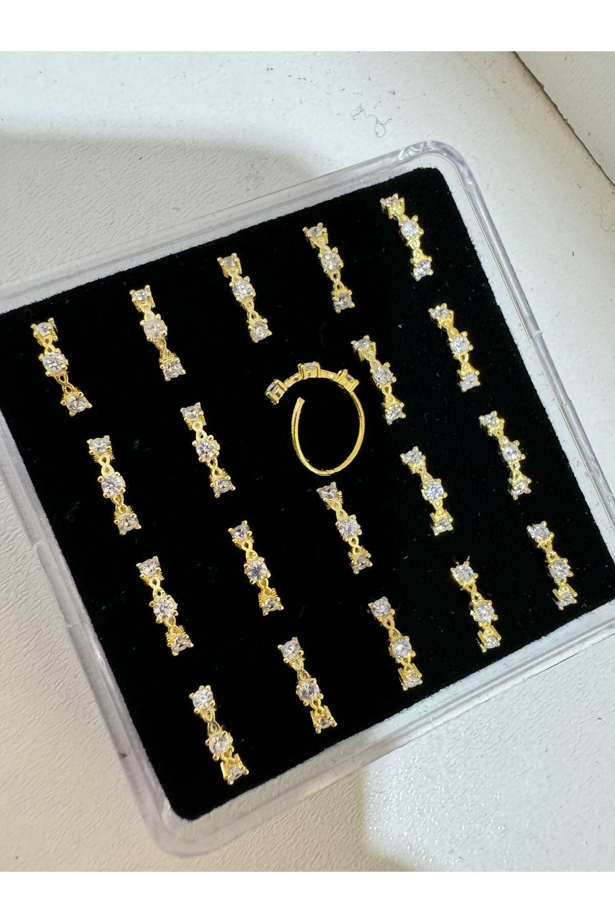 Arescollection 925 Ayar Gümüş 3 Lü Zirkon Taşli Halka Hizma