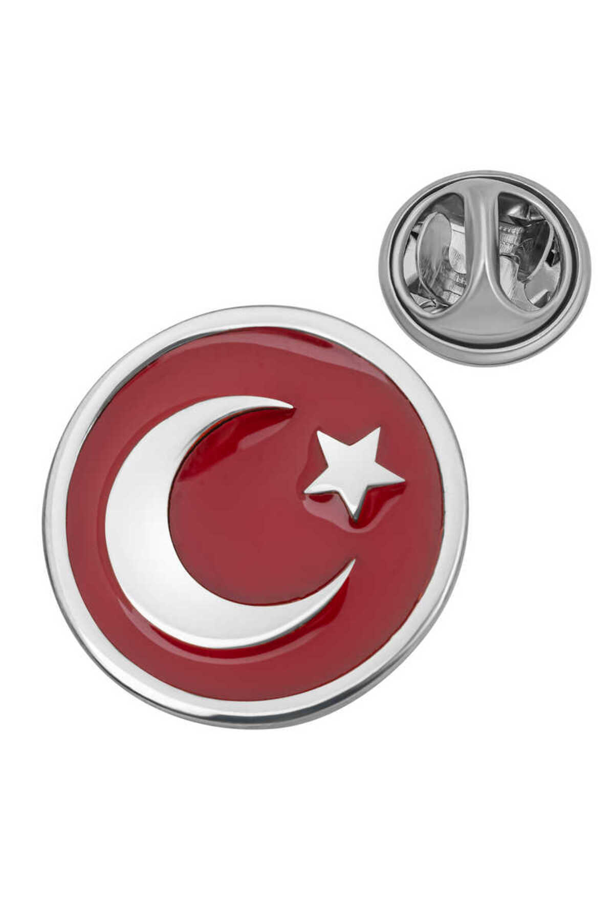 Rby 925 Ayar Gümüş Ay Yildiz Rozet