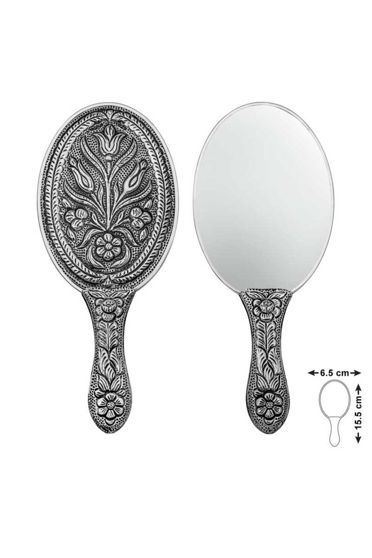 925 Ayar Gümüş Karanfil Motifli El Aynası T8632 (599599)