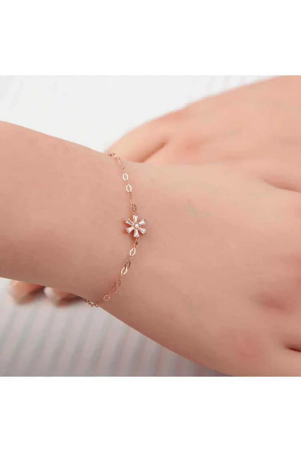 925 Ayar Gümüş Rose Çiçek Kadın Bileklik