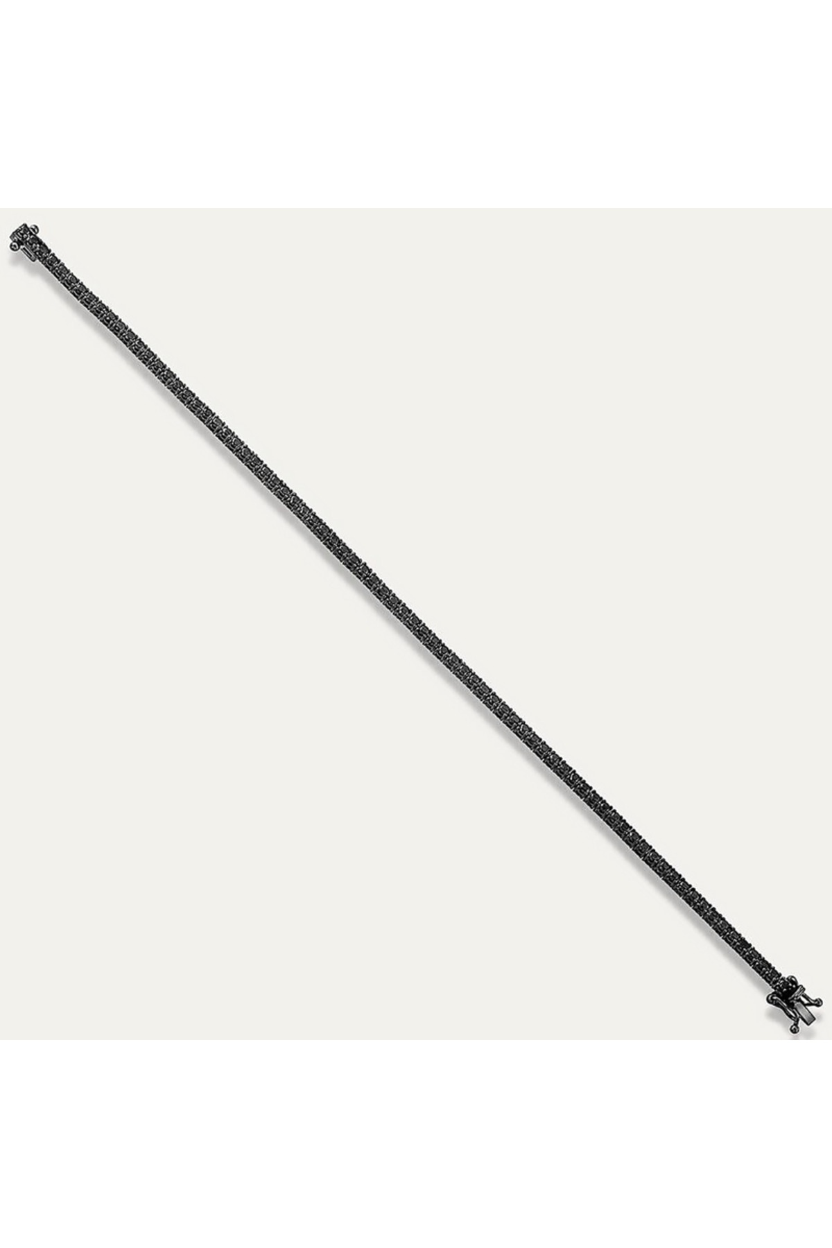 925 Ayar Gümüş Siyah Taşlı Su Yolu Bileklik
