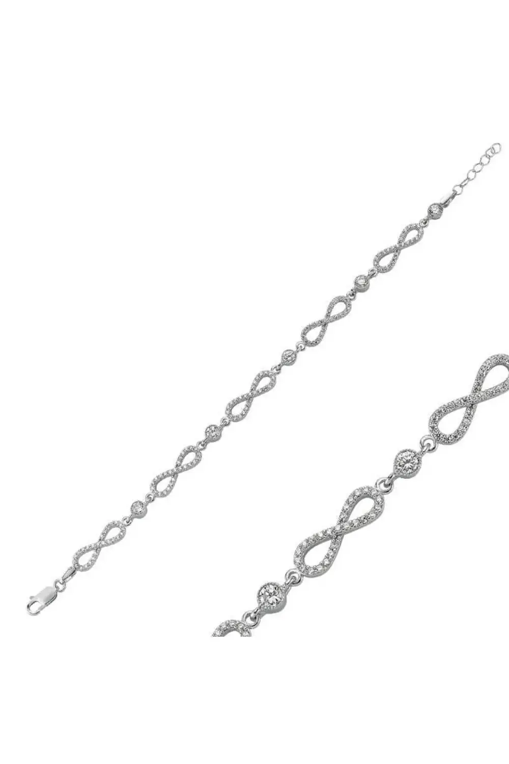 925 Ayar Gümüş Sonsuzluk Bileklik