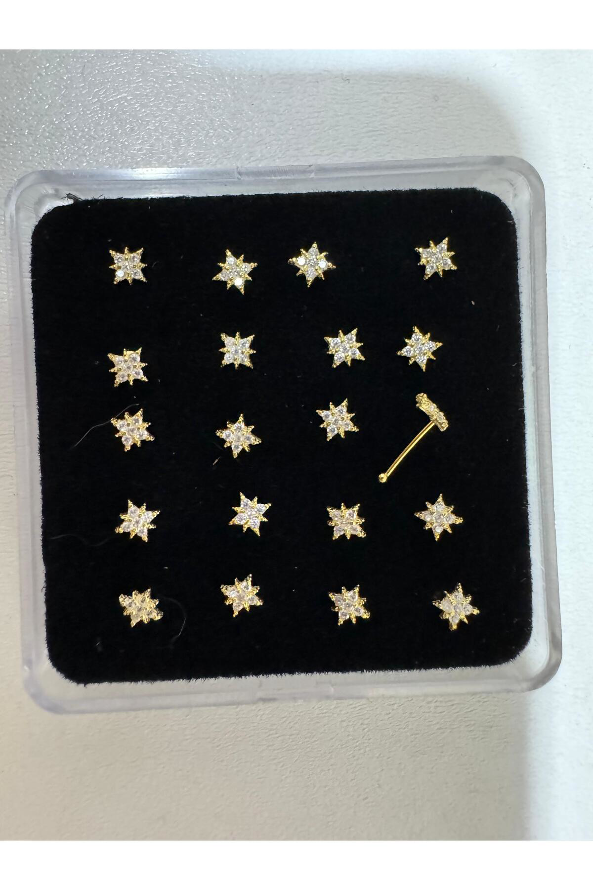 Arescollection 925 Ayar Gümüş Zirkon Taşli Kutup Yildizi Şeklinde Hizma