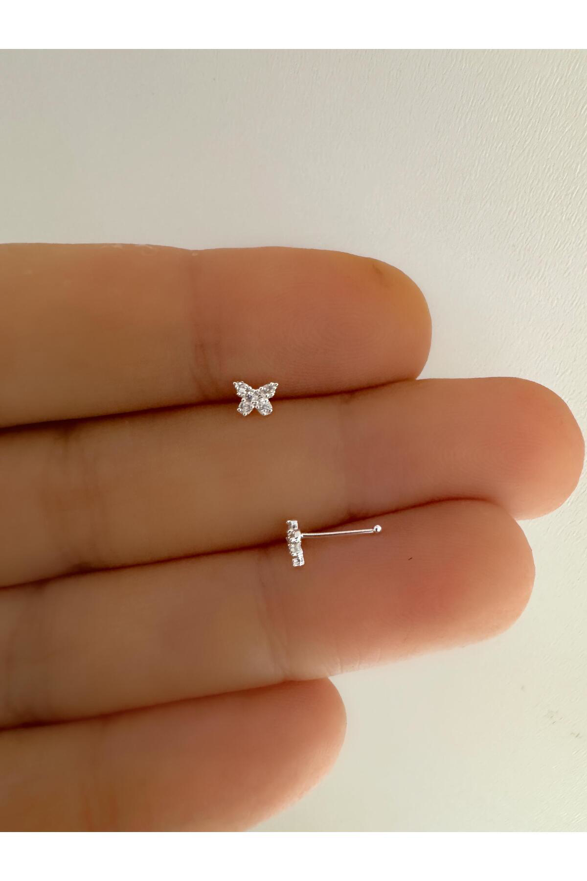 Arescollection 925 Ayar Gümüş Zirkon Taşli Kelebekli Hizma