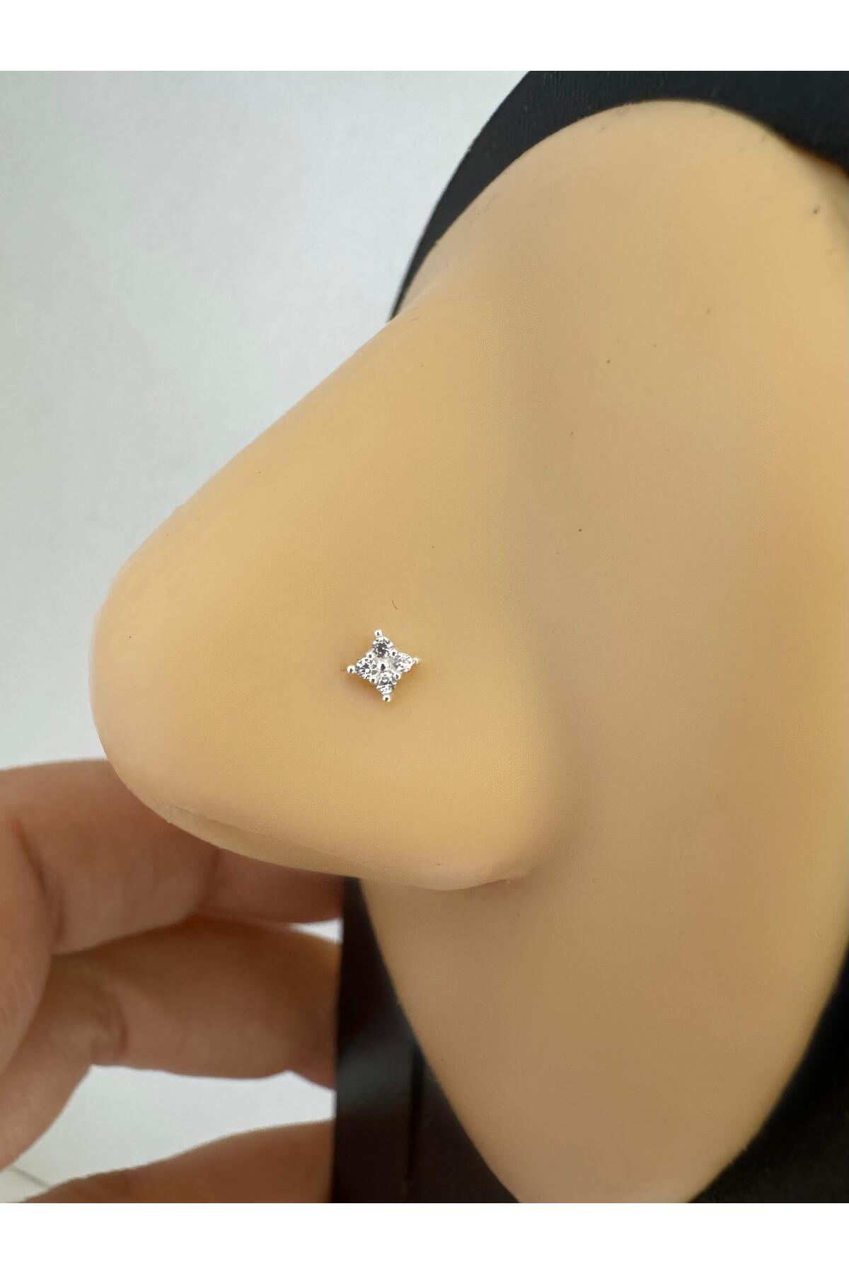 Arescollection 925 Ayar Gümüş Zirkon Taşli Minimal Çiçekli Hizma