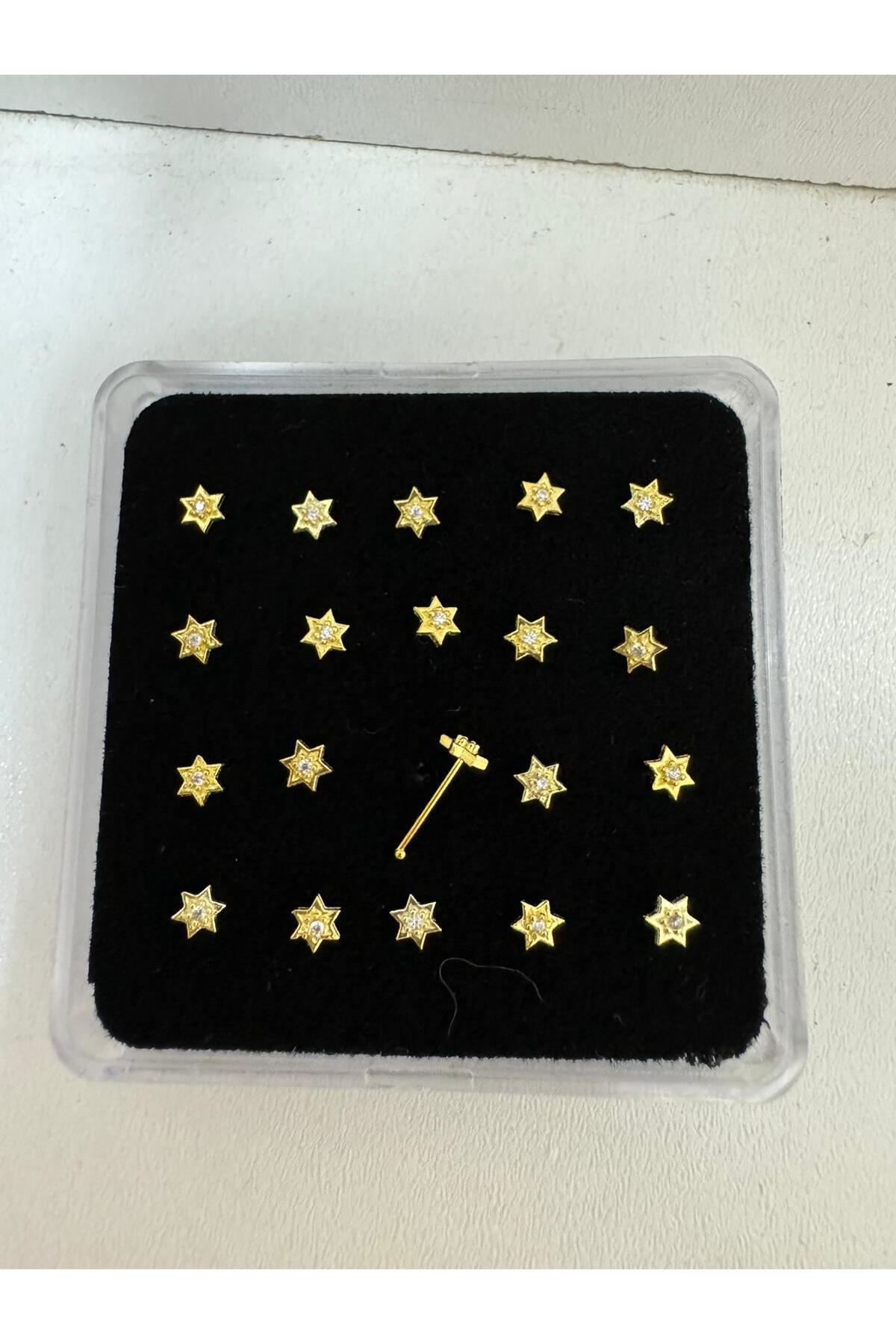 Arescollection 925 Ayar Gümüş Zirkon Taşli Yildiz Şeklinde Hizma