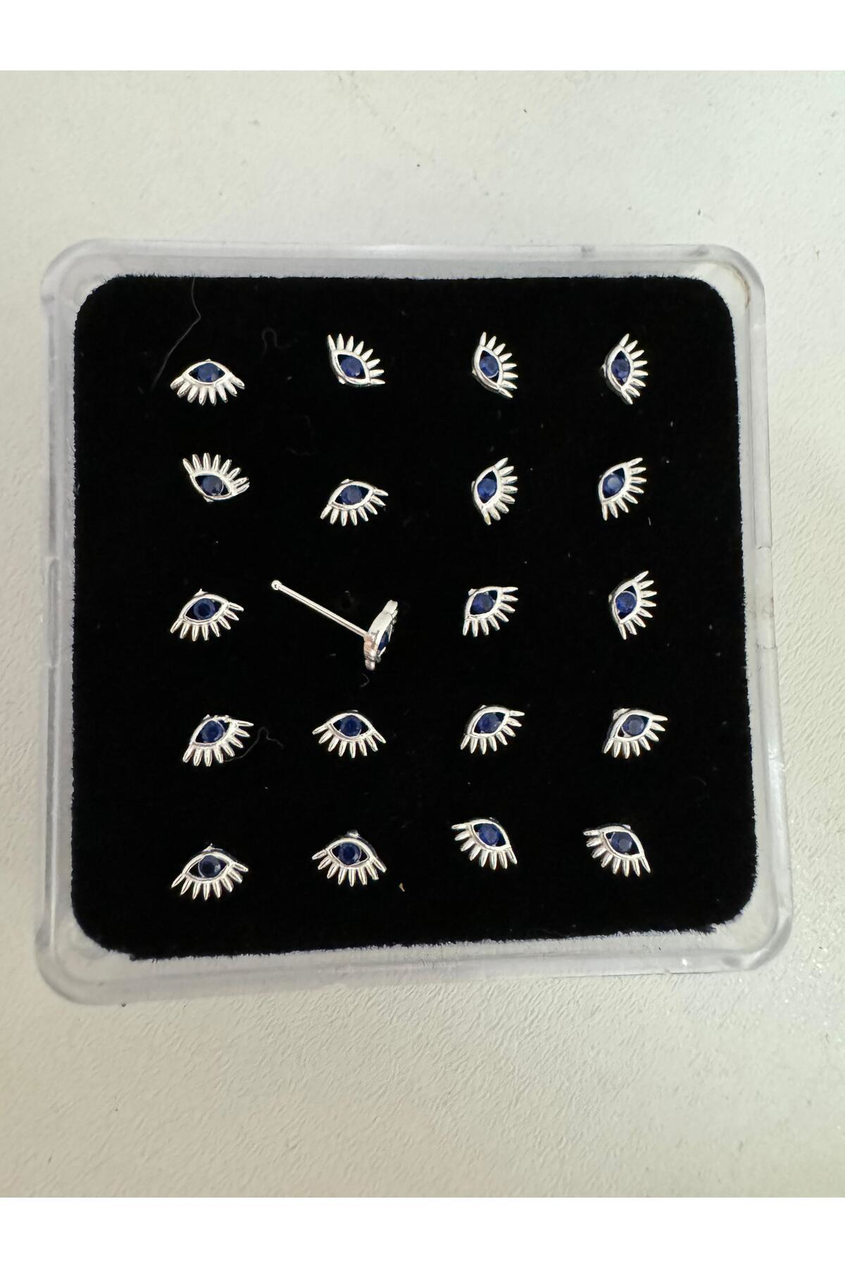 Arescollection 925 Ayar Gümüş Zirkon Taşli Kirpikli Göz Şeklinde Hizma