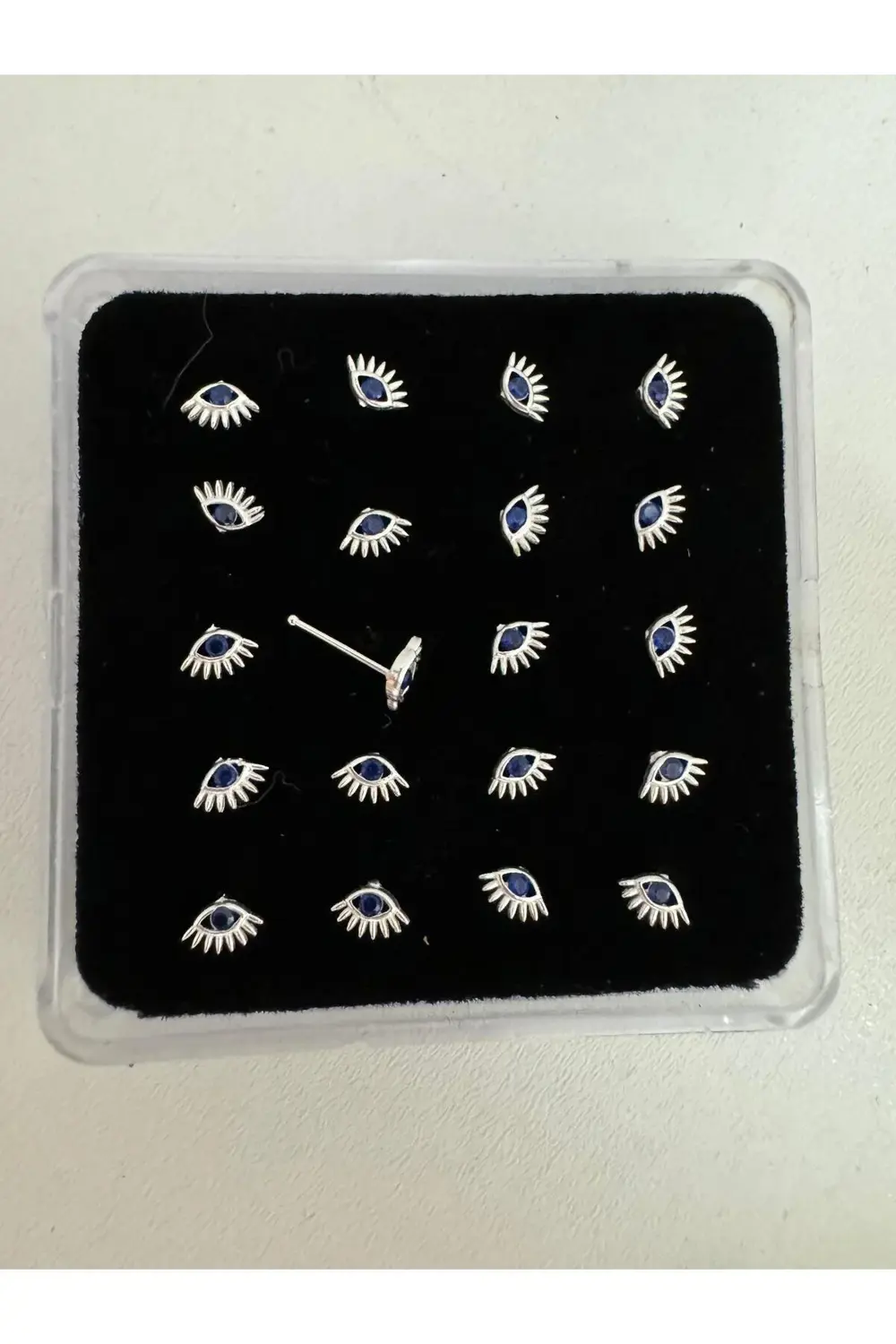 925 AYAR GÜMÜŞ ZİRKON TAŞLI KİRPİKLİ GÖZ ŞEKLİNDE HIZMA