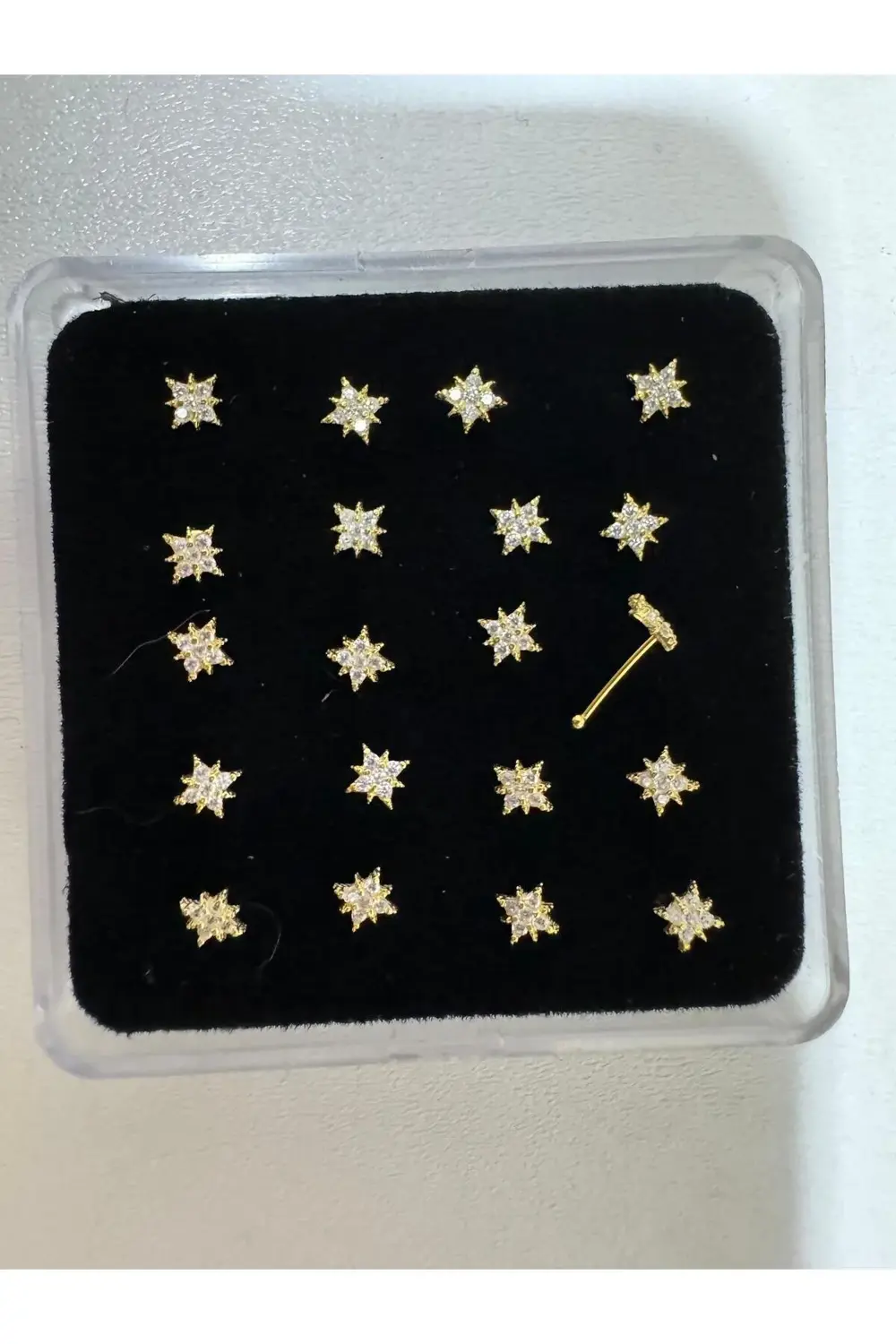 Arescollection 925 Ayar Gümüş Zirkon Taşli Kutup Yildizi Şeklinde Hizma