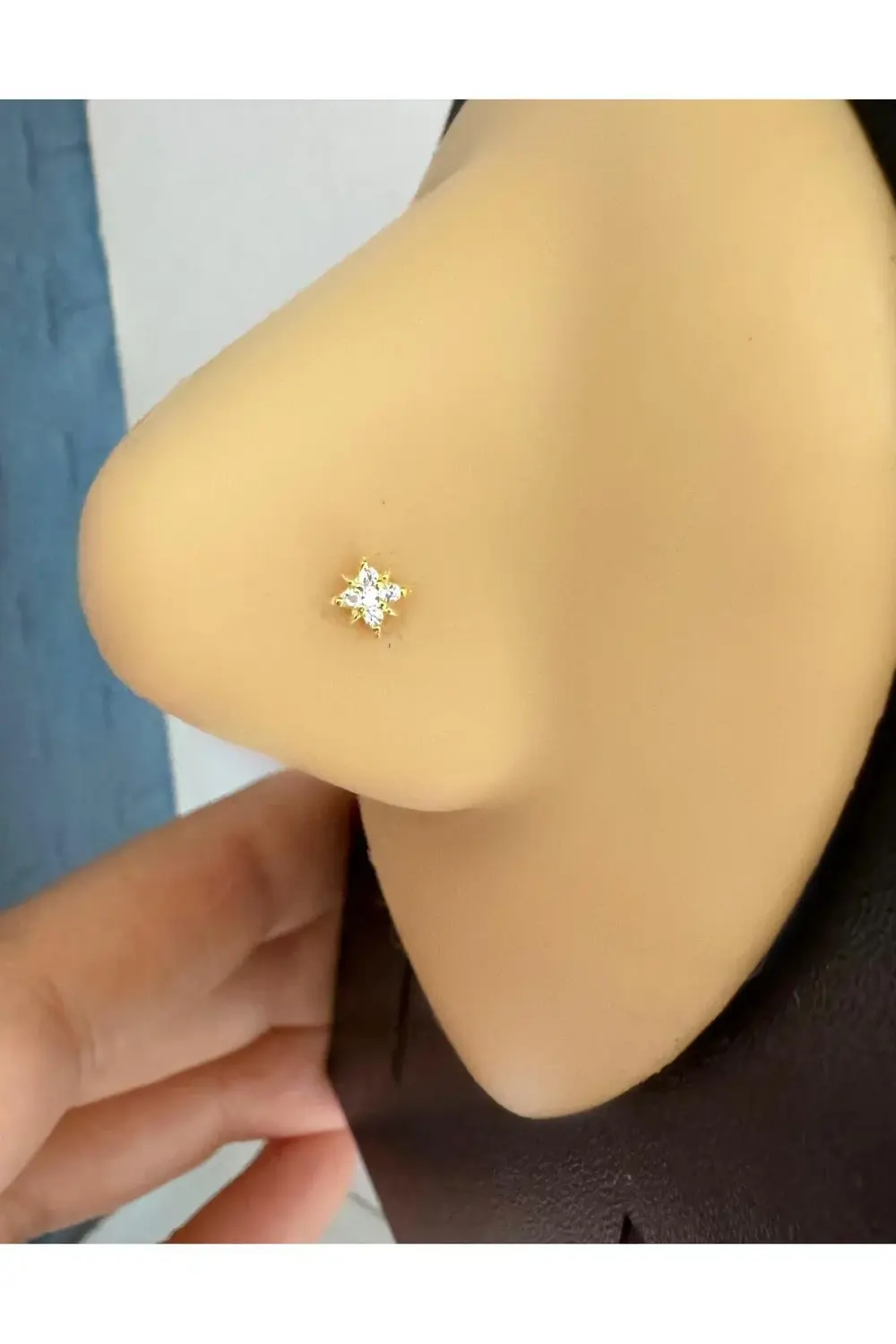 Arescollection 925 Ayar Gümüş Zirkon Taşli Kutup Yildizi Şeklinde Hizma