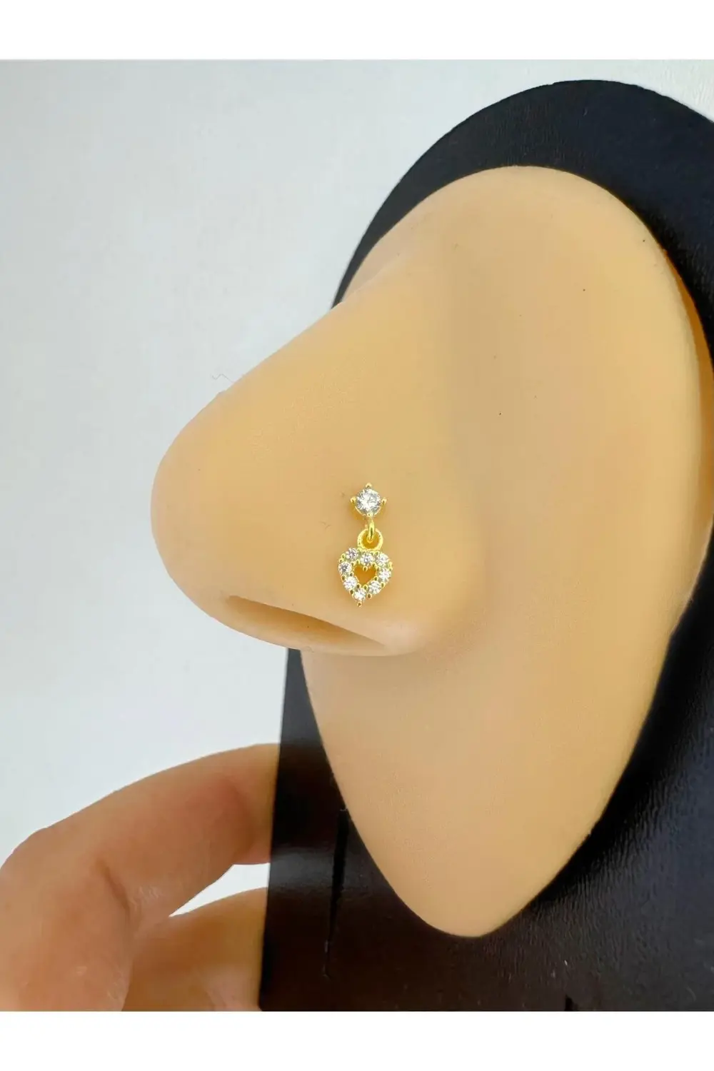 Arescollection 925 Ayar Gümüş Zirkon Taşli Sallantili Kalpli  Hizma