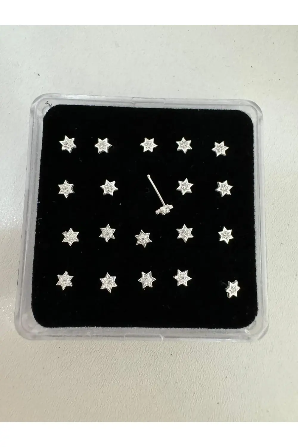 Arescollection 925 Ayar Gümüş Zirkon Taşli Yildiz Şeklinde Hizma