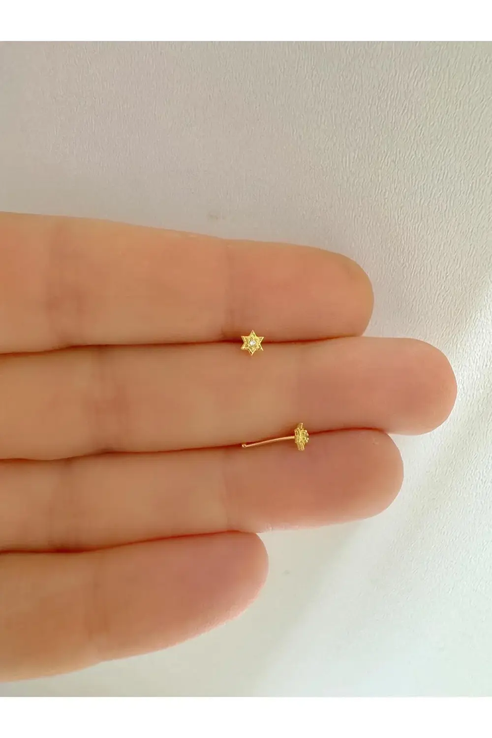 Arescollection 925 Ayar Gümüş Zirkon Taşli Yildiz Şeklinde Hizma