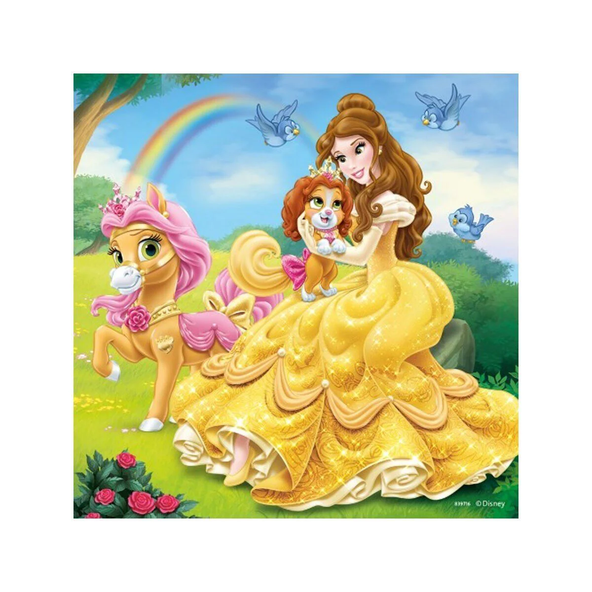 93465 ce Pets Belle, Cinderella, Rapunzel 3x49 parça Rensburger Puzzle