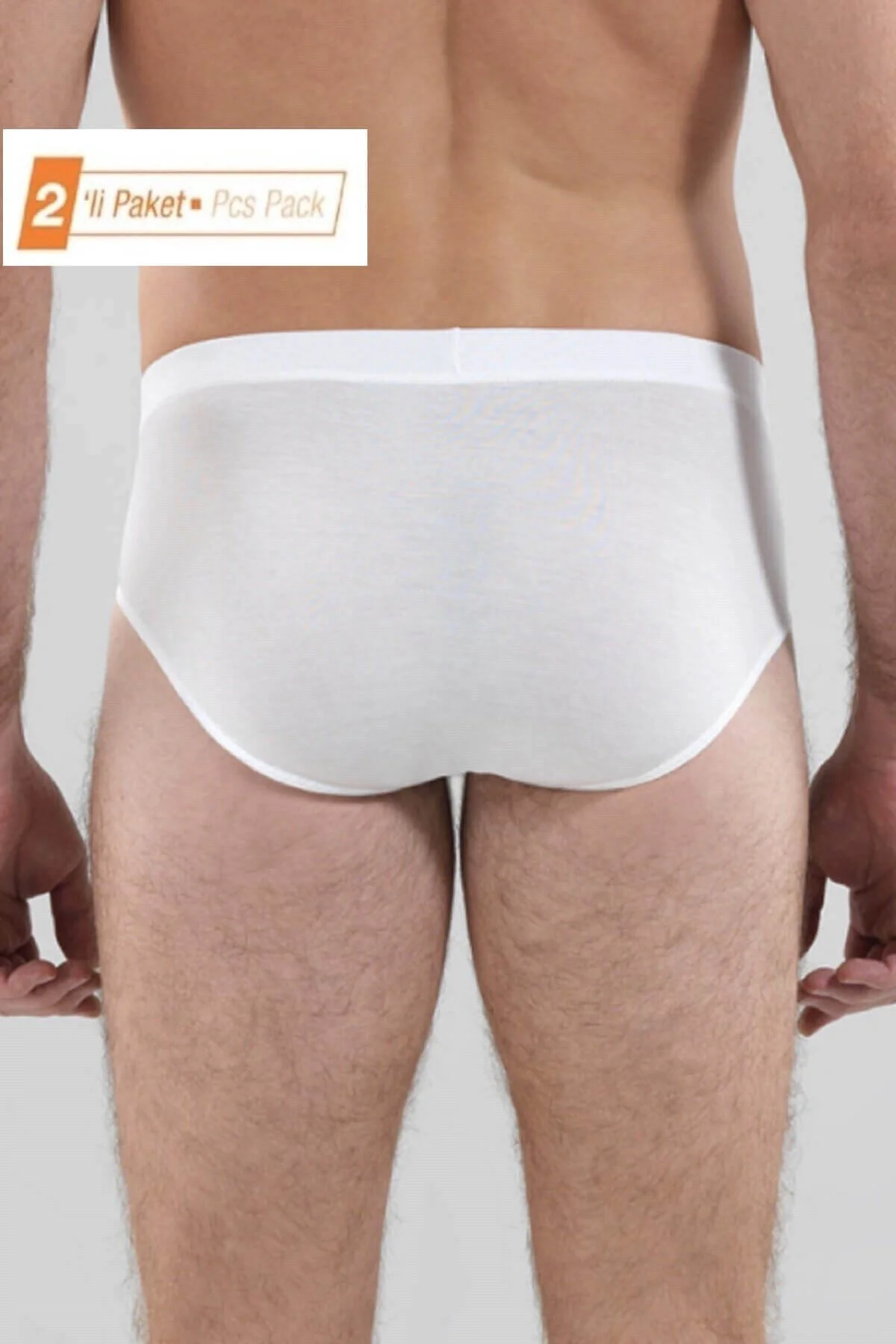 %94 Modal 2'li Ekonomik Paket Erkek Slip Beyaz