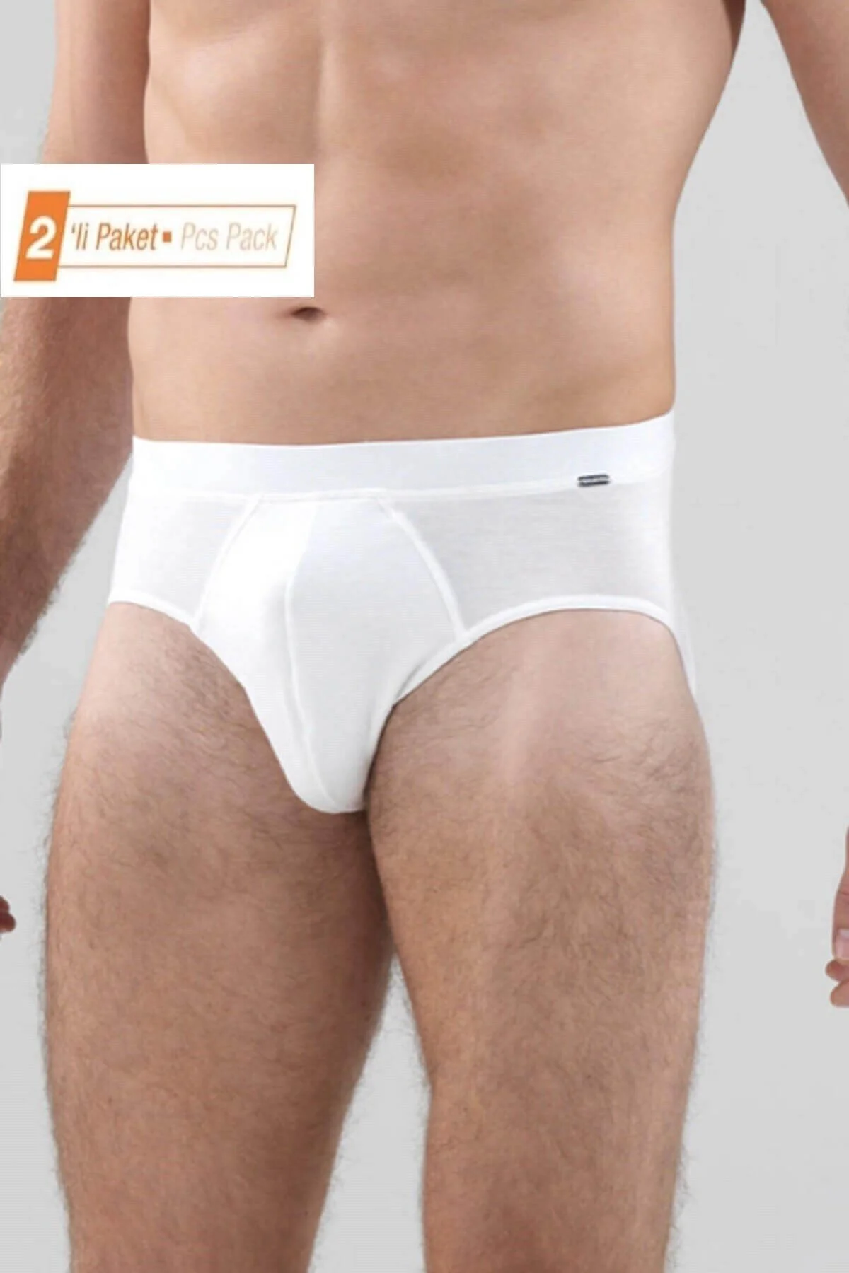 %94 Modal 2'li Ekonomik Paket Erkek Slip Beyaz
