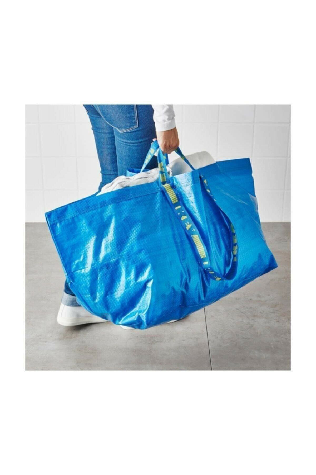 İkea 9.5 X 9.5 Frakta Pazar Taşima Çantasi Alişveriş Torbasi Mavi