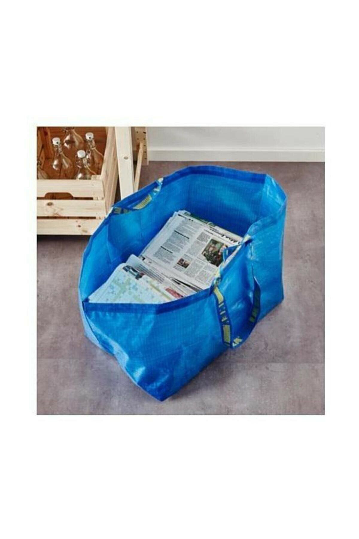 İkea 9.5 X 9.5 Frakta Pazar Taşima Çantasi Alişveriş Torbasi Mavi