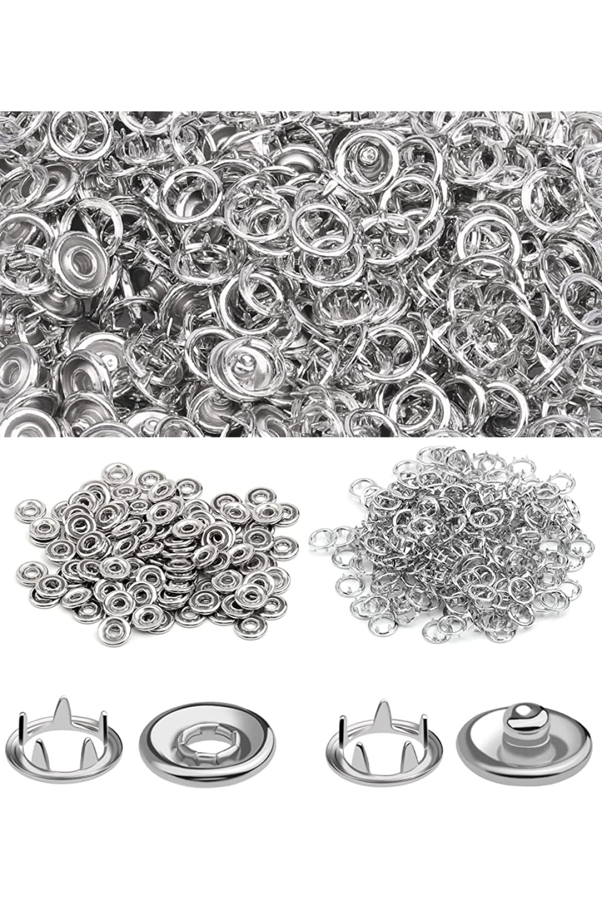 Tuhafiyecimiz 9.5Mm Nikel Gümüş Bebe Çıtçıt 1440 Adet