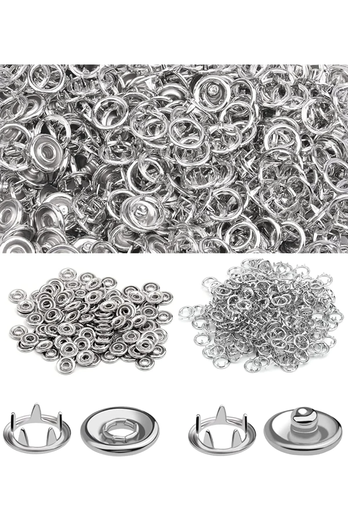 9.5mm Nikel Gümüş Bebe Çıtçıt 1440 Adet