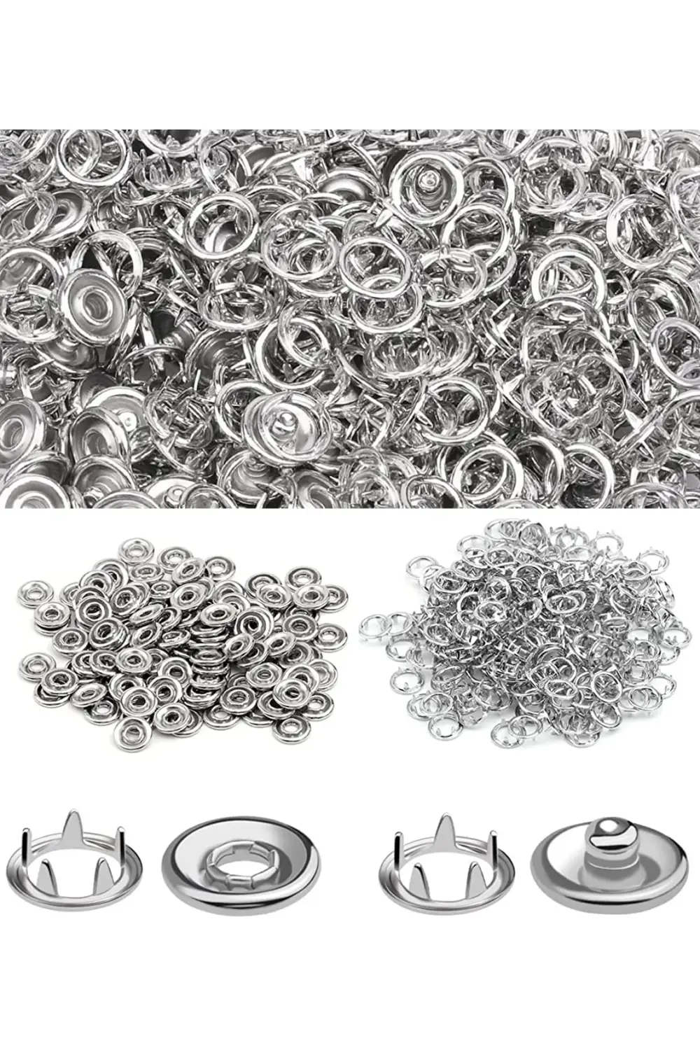 9.5mm Nikel Gümüş Bebe Çıtçıt 1440 Adet