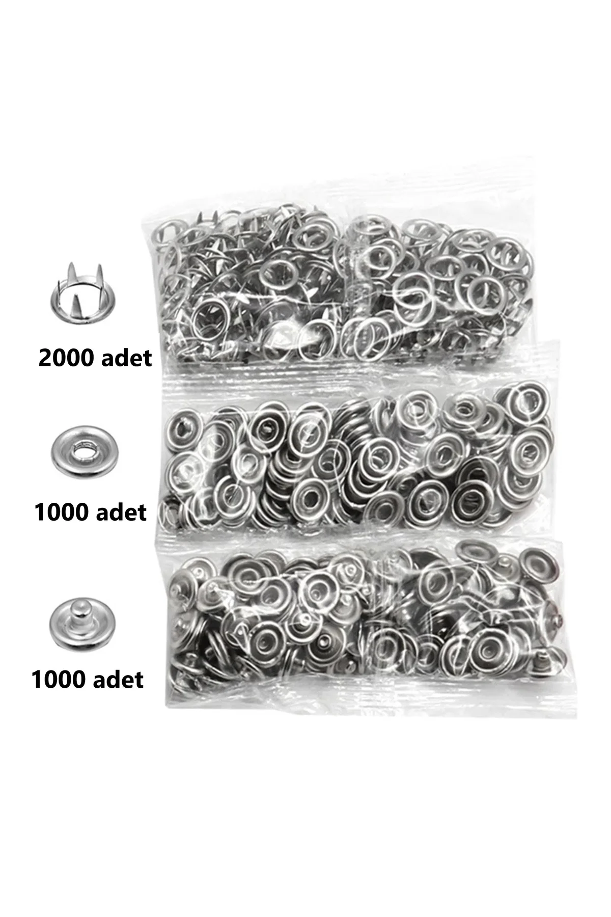 9.5mm Nikel(Gümüş) Bebe Çıtçıt 1000 Adet