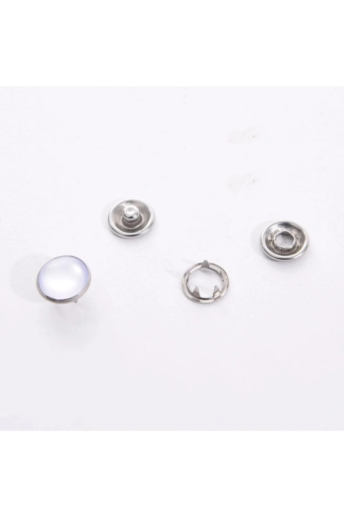 9.5mm Sedefli Paslanmaz Nikel(gümüş) Bebe Çıtçıt 100 Adet