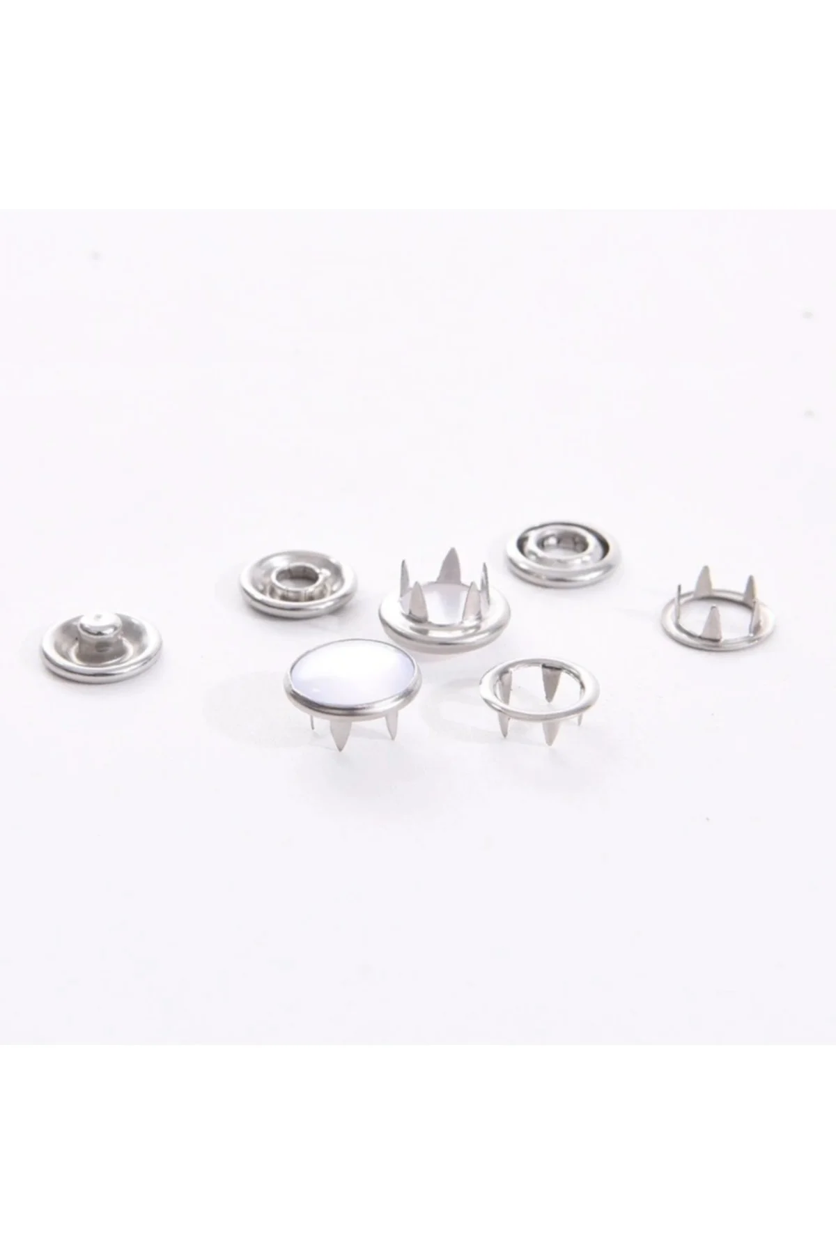 9.5mm Sedefli Paslanmaz Nikel(gümüş) Bebe Çıtçıt 100 Adet