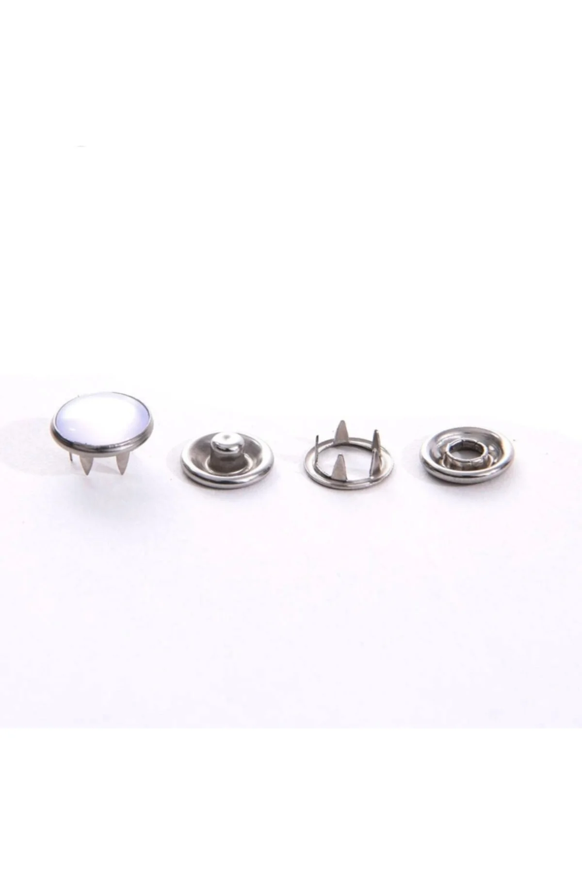 9.5mm Sedefli Paslanmaz Nikel(gümüş) Bebe Çıtçıt 100 Adet