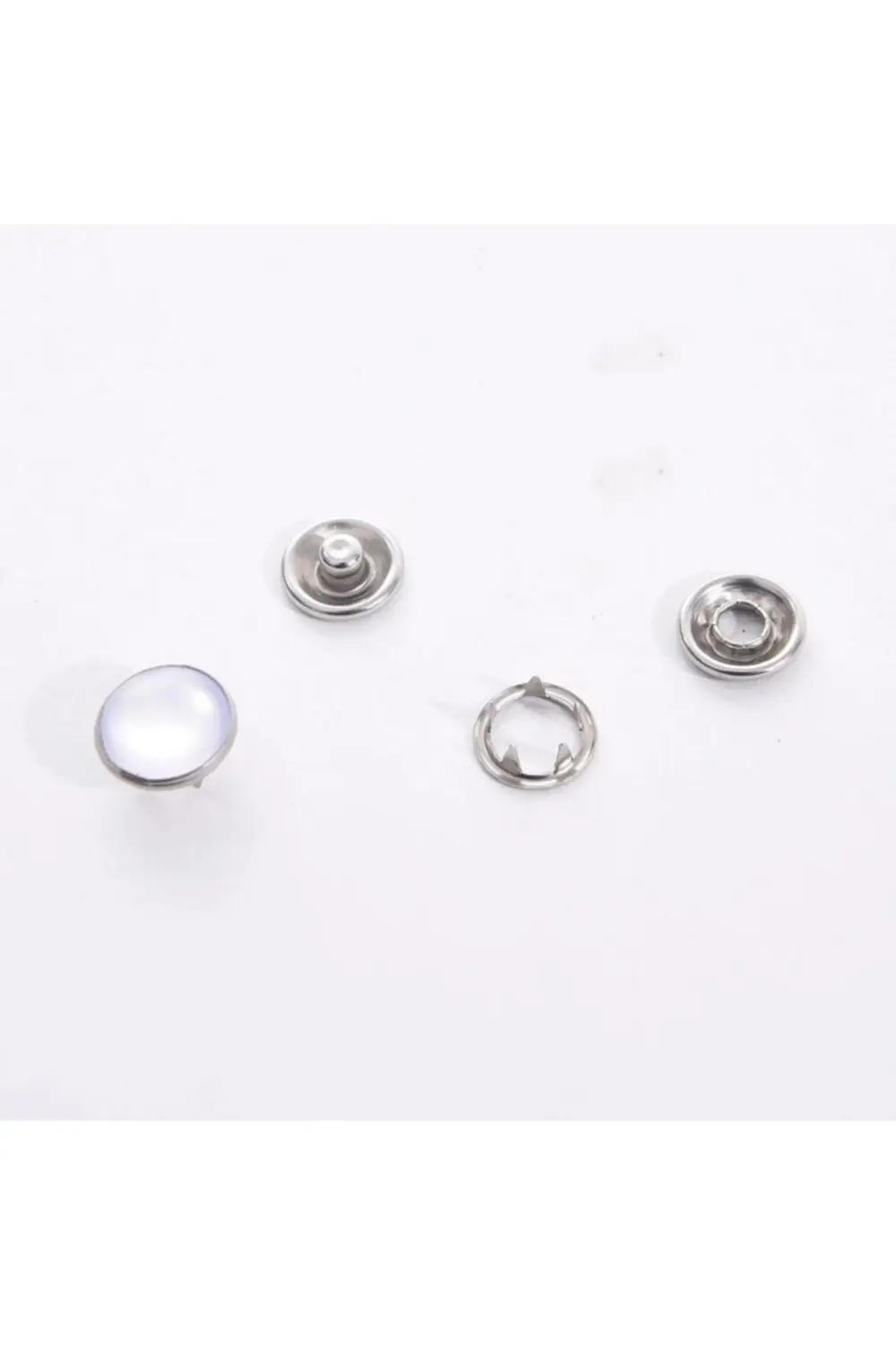 Tuhafiyecimiz 9.5Mm Sedefli Paslanmaz Nikel(Gümüş) Bebe Çıtçıt 100 Adet