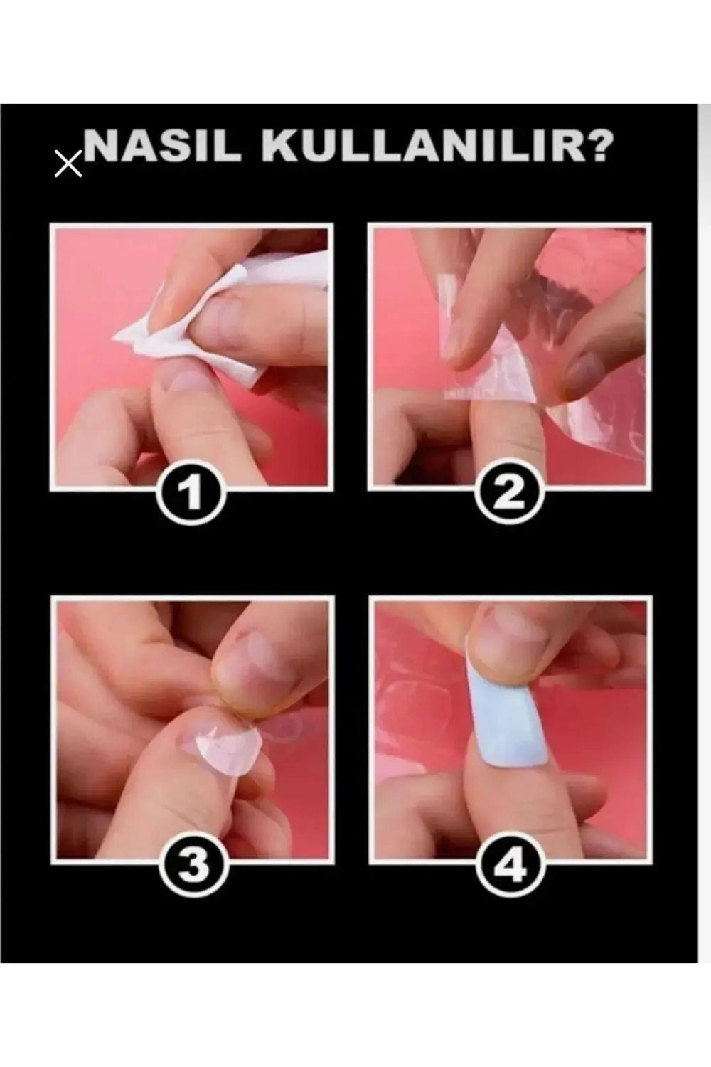 96 Adet Zararsız Pro Çift Taraflı Protez Takma Tirnak Yapıştırıcı