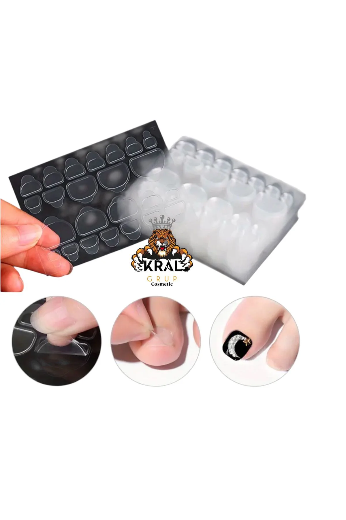 96 Adet Zararsız Pro Çift Taraflı Protez Takma Tirnak Yapıştırıcı