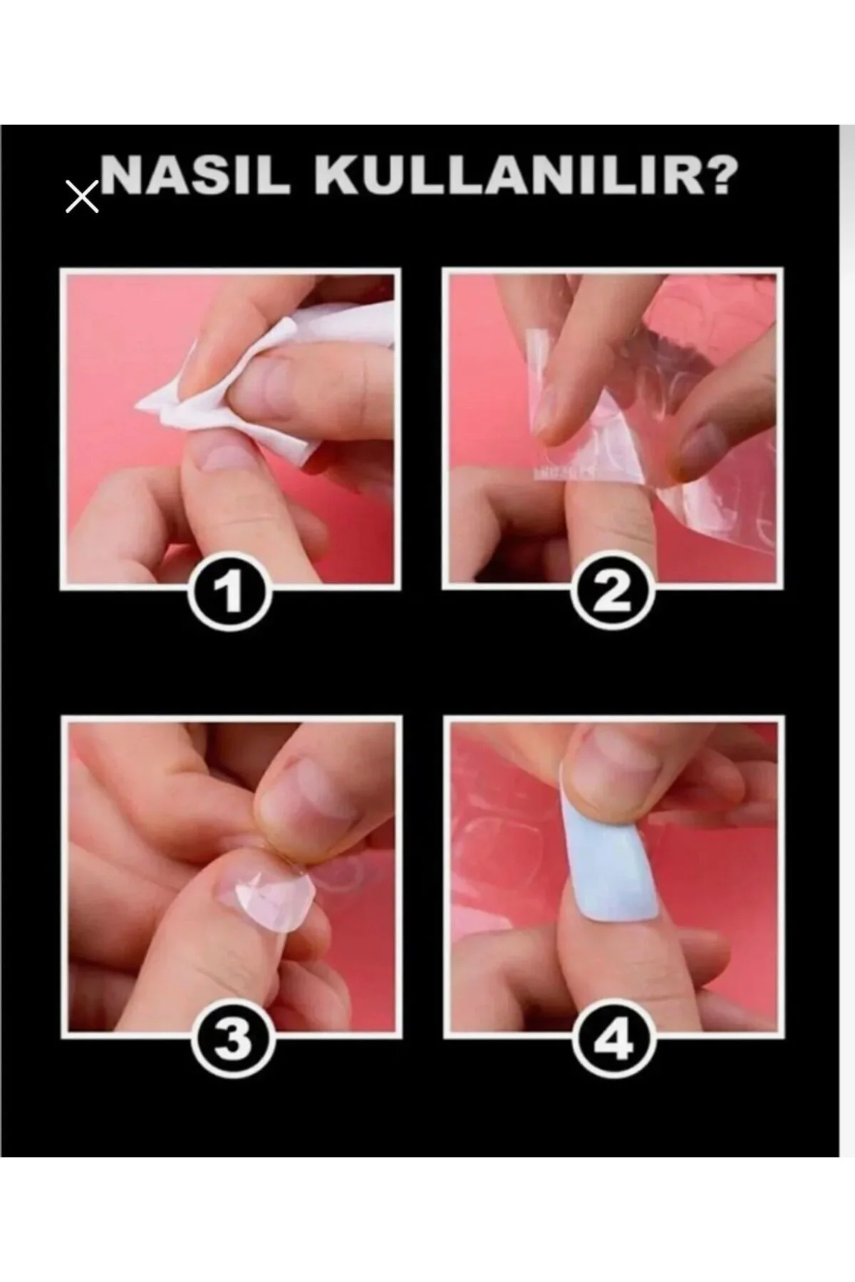 96 Adet Zararsız Pro Çift Taraflı Protez Takma Tirnak Yapıştırıcı