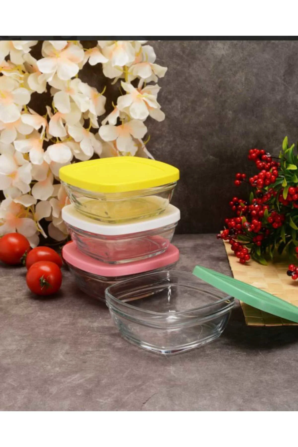 96840 pudding Cam Saklama Kabı Kapaklı 4 Lü 96840 pudding Cam Saklama Kabı Kapaklı 4 Lü