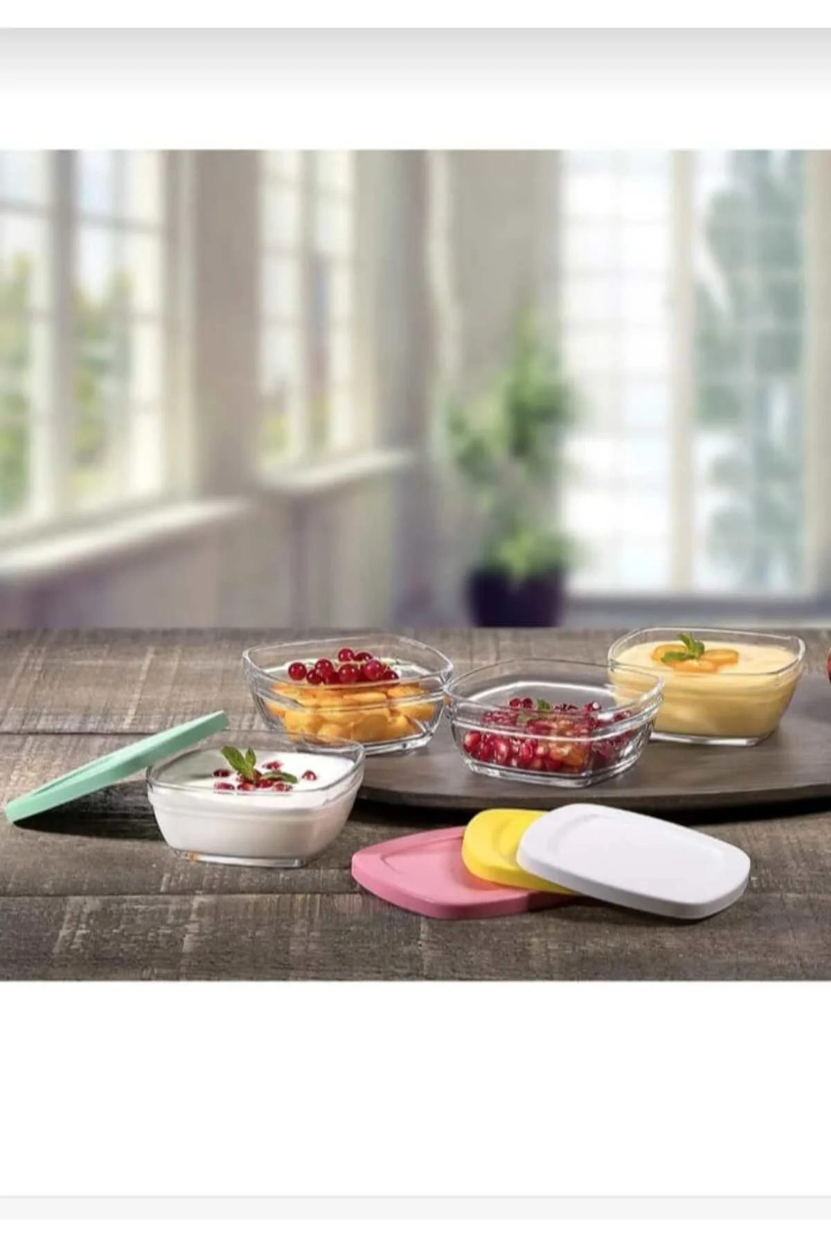 96840 pudding Cam Saklama Kabı Kapaklı 4 Lü 96840 pudding Cam Saklama Kabı Kapaklı 4 Lü