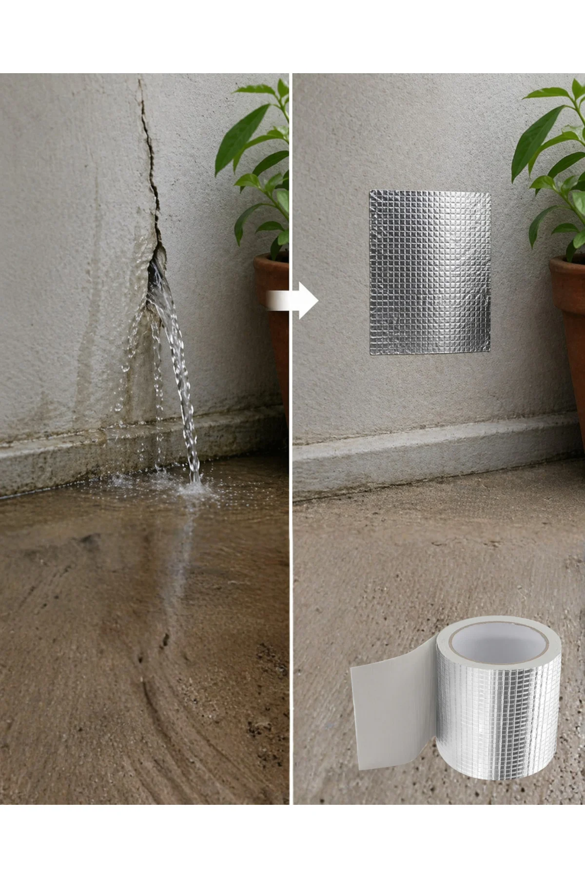 96mm Geniş Tamir Bandı 2 Metre Çatı Boru Balkon Sızdırmaz Onarım 