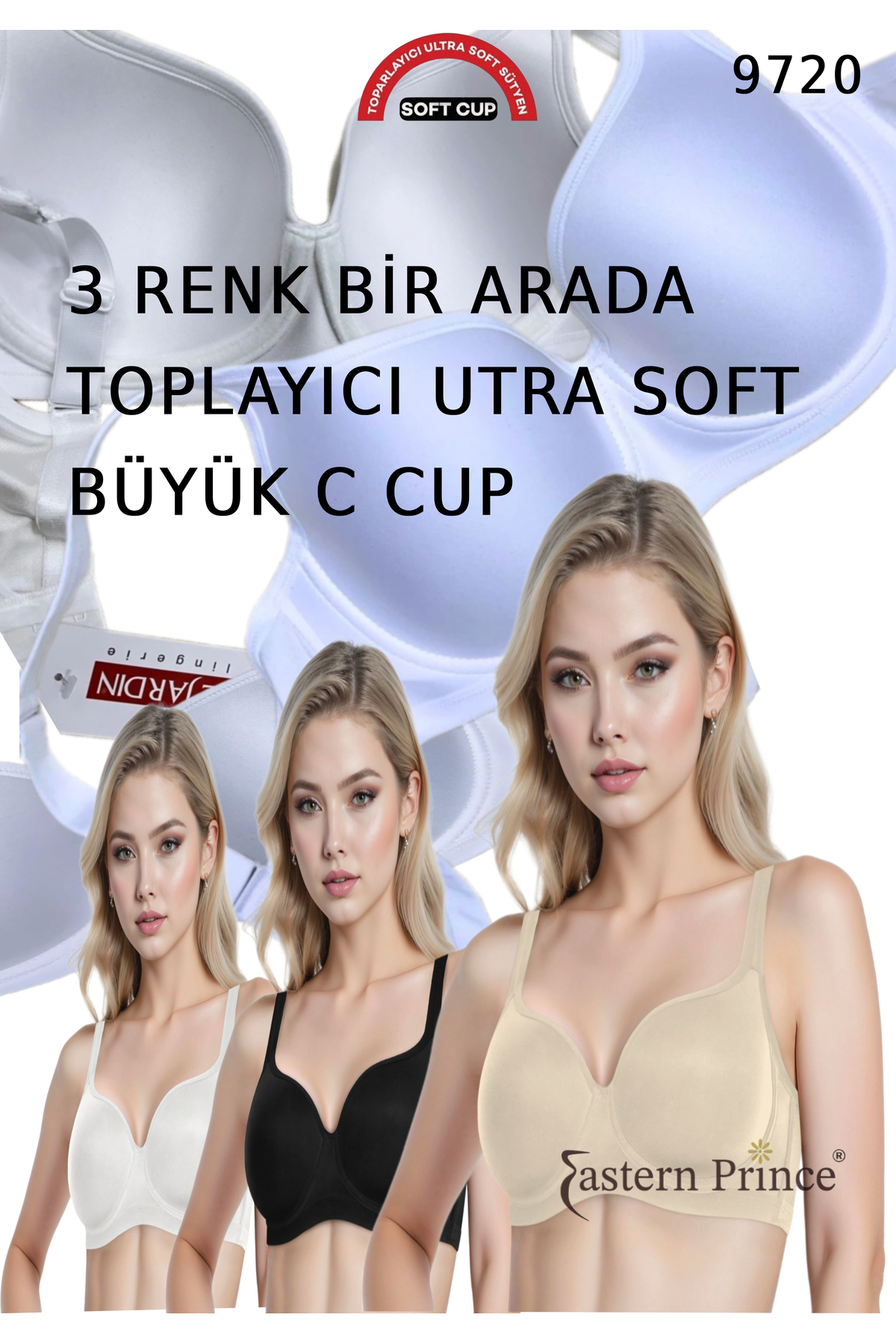 9720 C Cup Ultra Soft Sütyen Toparlayıcı Balenli Desteksiz Basic 