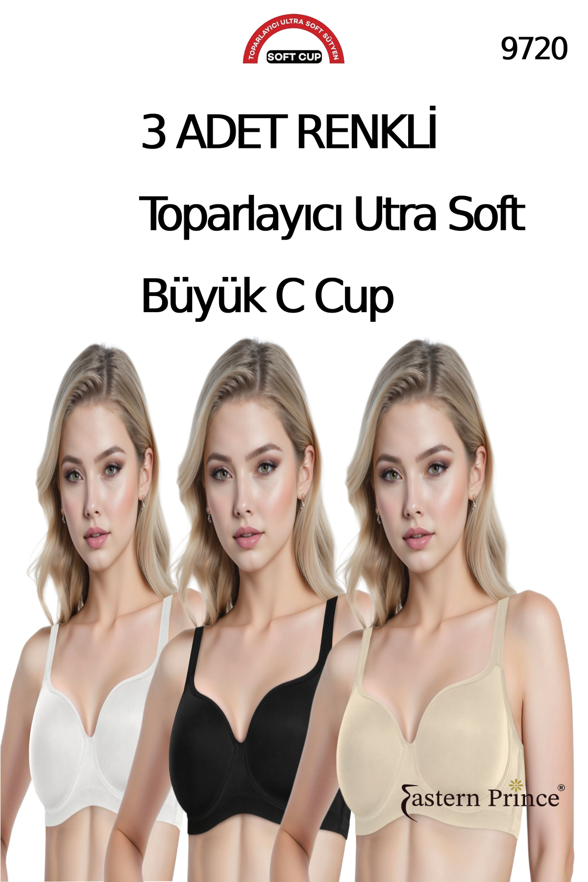 9720 C Cup Ultra Soft Sütyen Toparlayıcı Balenli Desteksiz Basic 