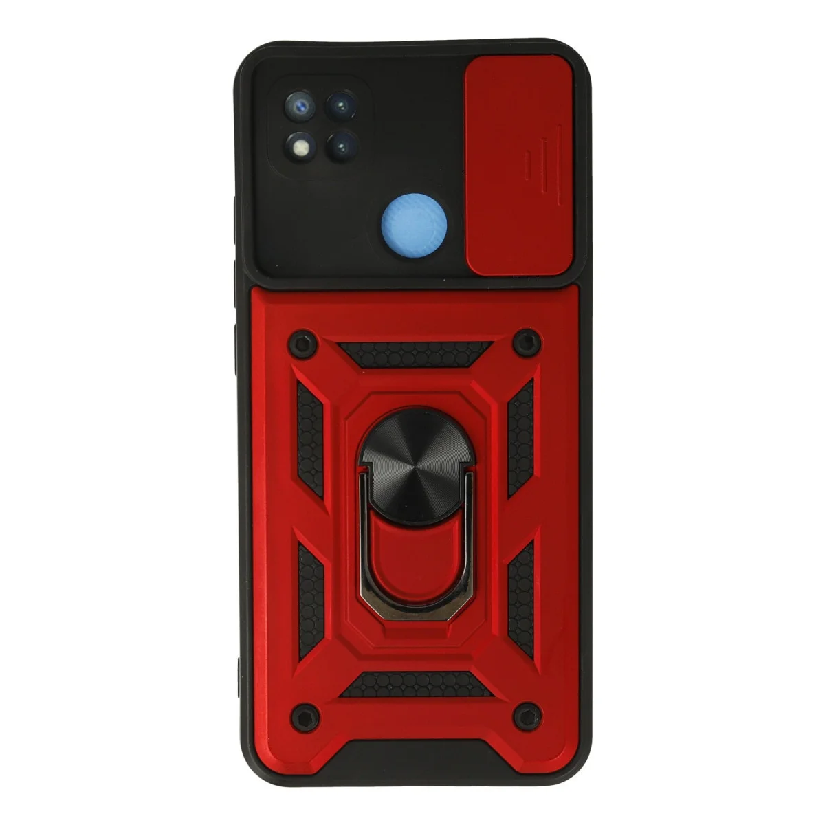 9C Kılıf Silikon - Kırmızı Lens Korumalı & Metal Stand