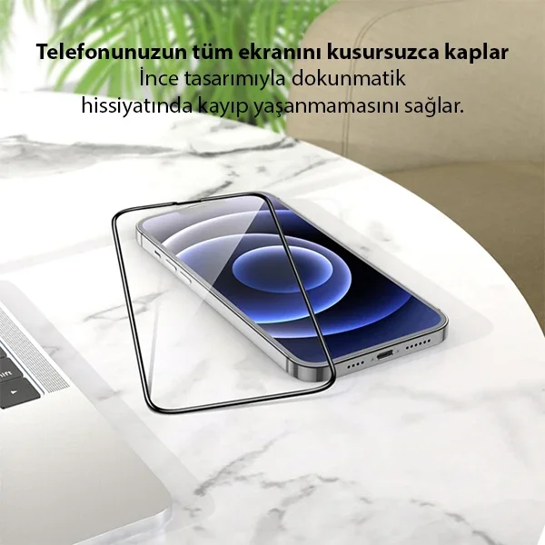 9D Full Cam Ekran Koruyucu iPhone 13 Mini 5.4” - Kırılmaz Temperli Cam