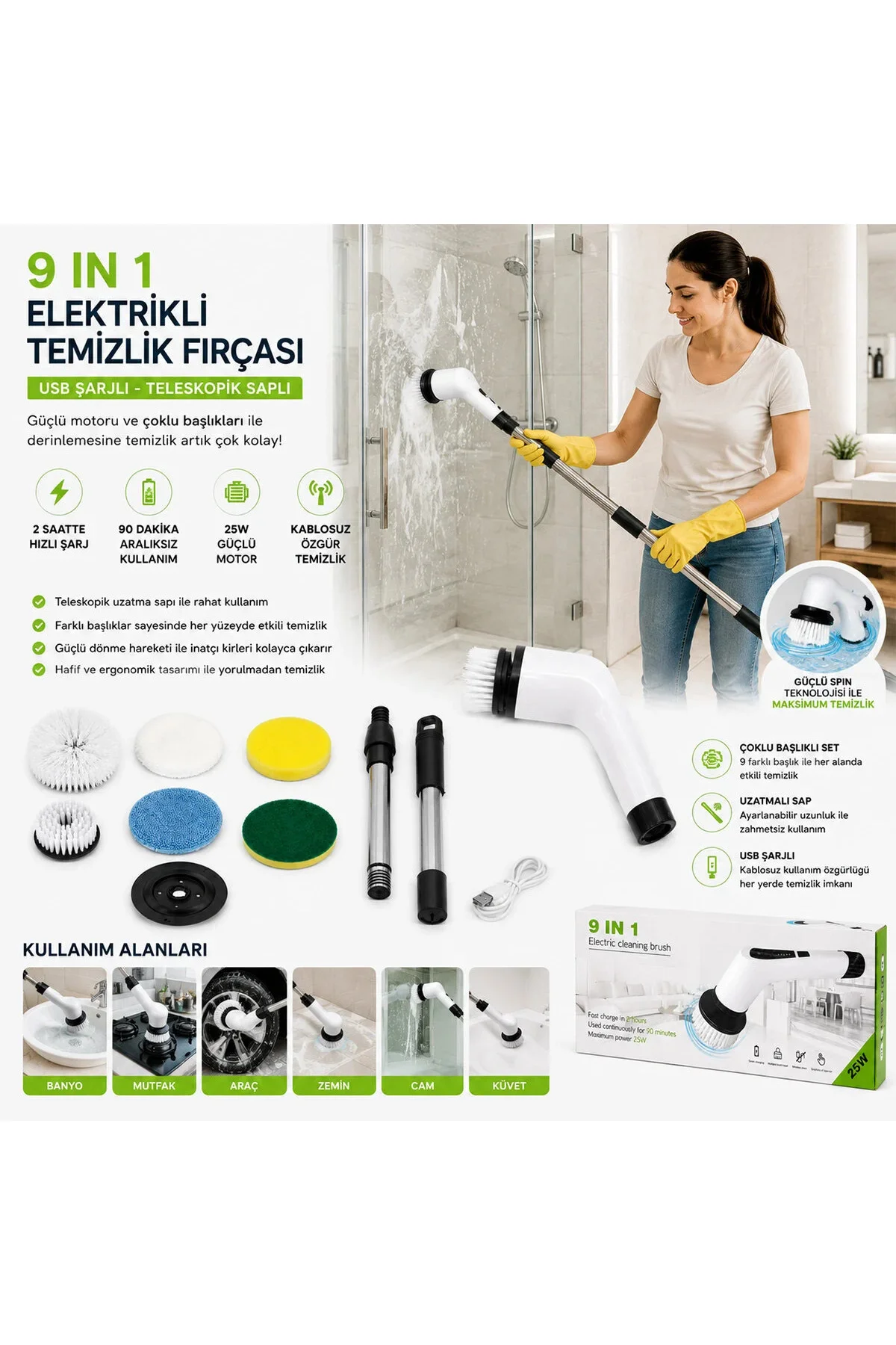 9IN1 25W - Kablosuz - Hızlı Şarj Elektrikli Şarjlı Tezlik Fırçası RZG-2026 9IN1 25W - Kablosuz - Hızlı Şarj Elektrikli Şarjlı Tezlik Fırçası RZG-2026