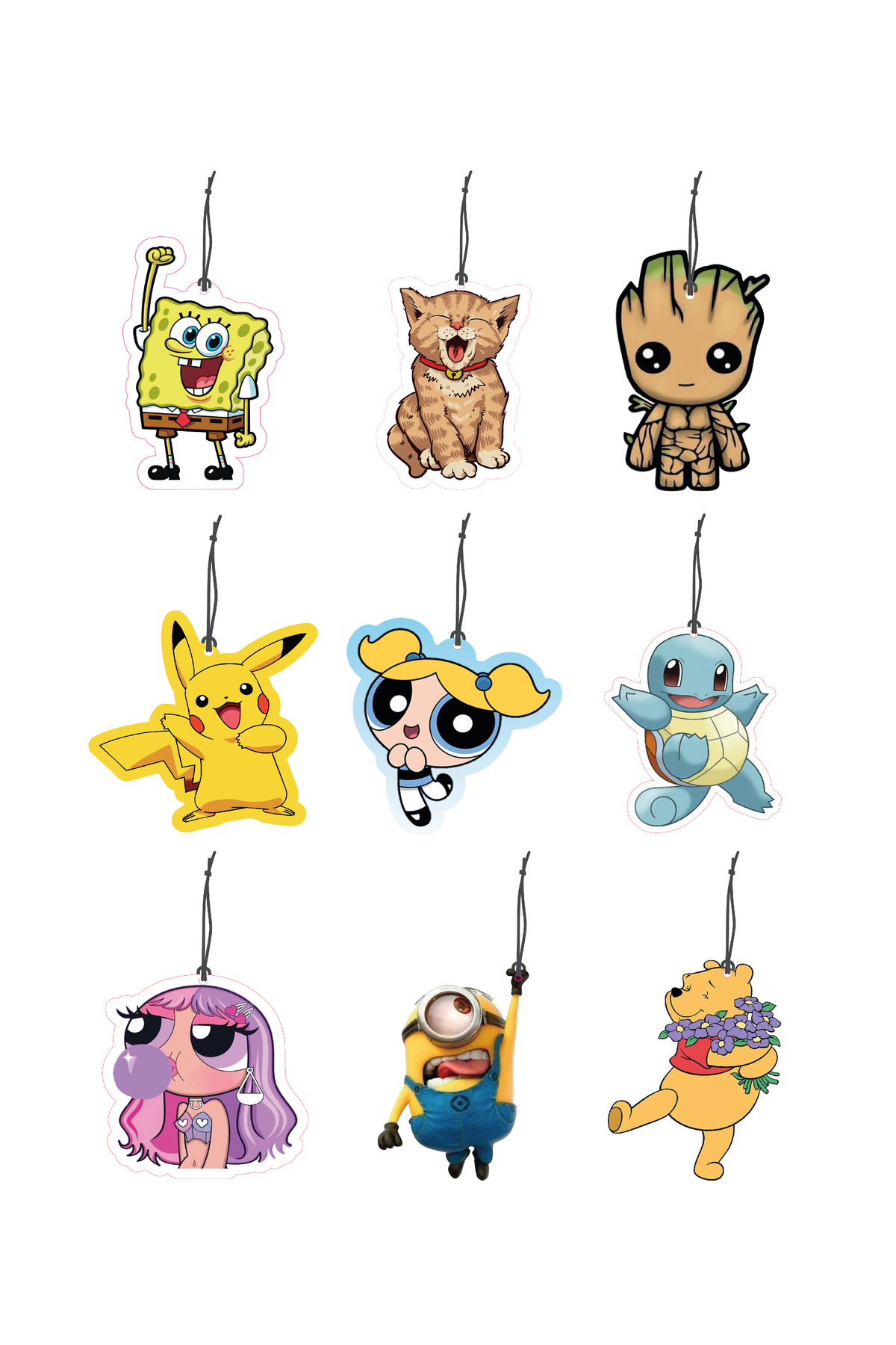 9lu Çizi Film Görselli Oto Kokusu Dikiz Ayna Süsü Torpido Ve Oto 