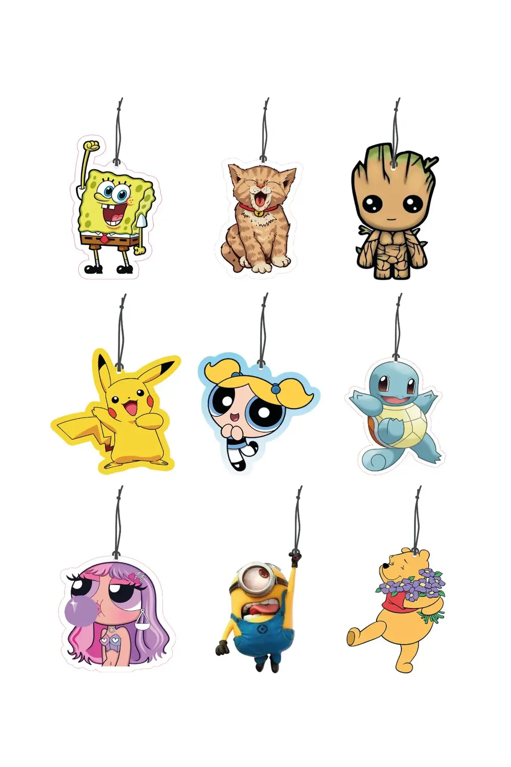 9lu Çizi Film Görselli Oto Kokusu Dikiz Ayna Süsü Torpido Ve Oto