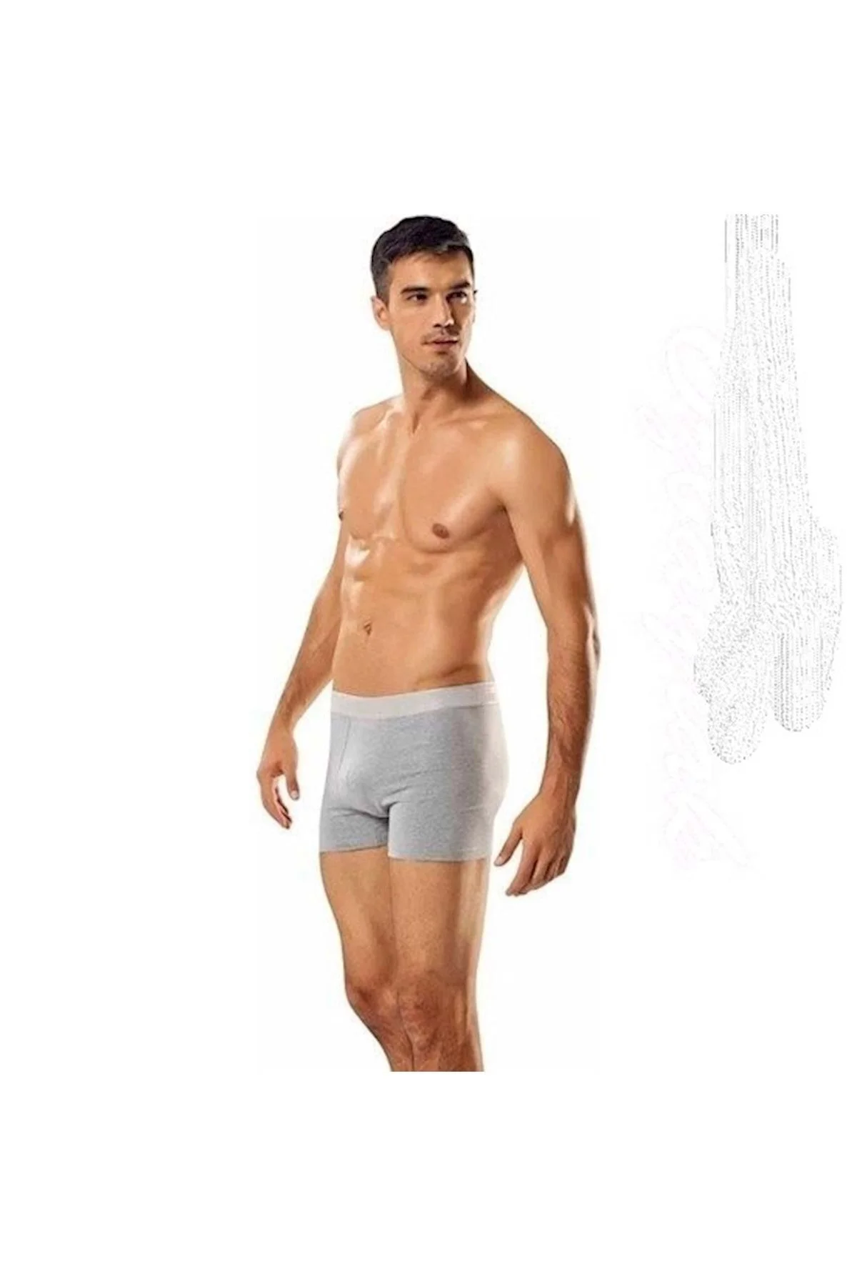 9`lu Erkek Likralı Boxer - Gri - M-2 9`lu Erkek Likralı Boxer - Gri - M-2