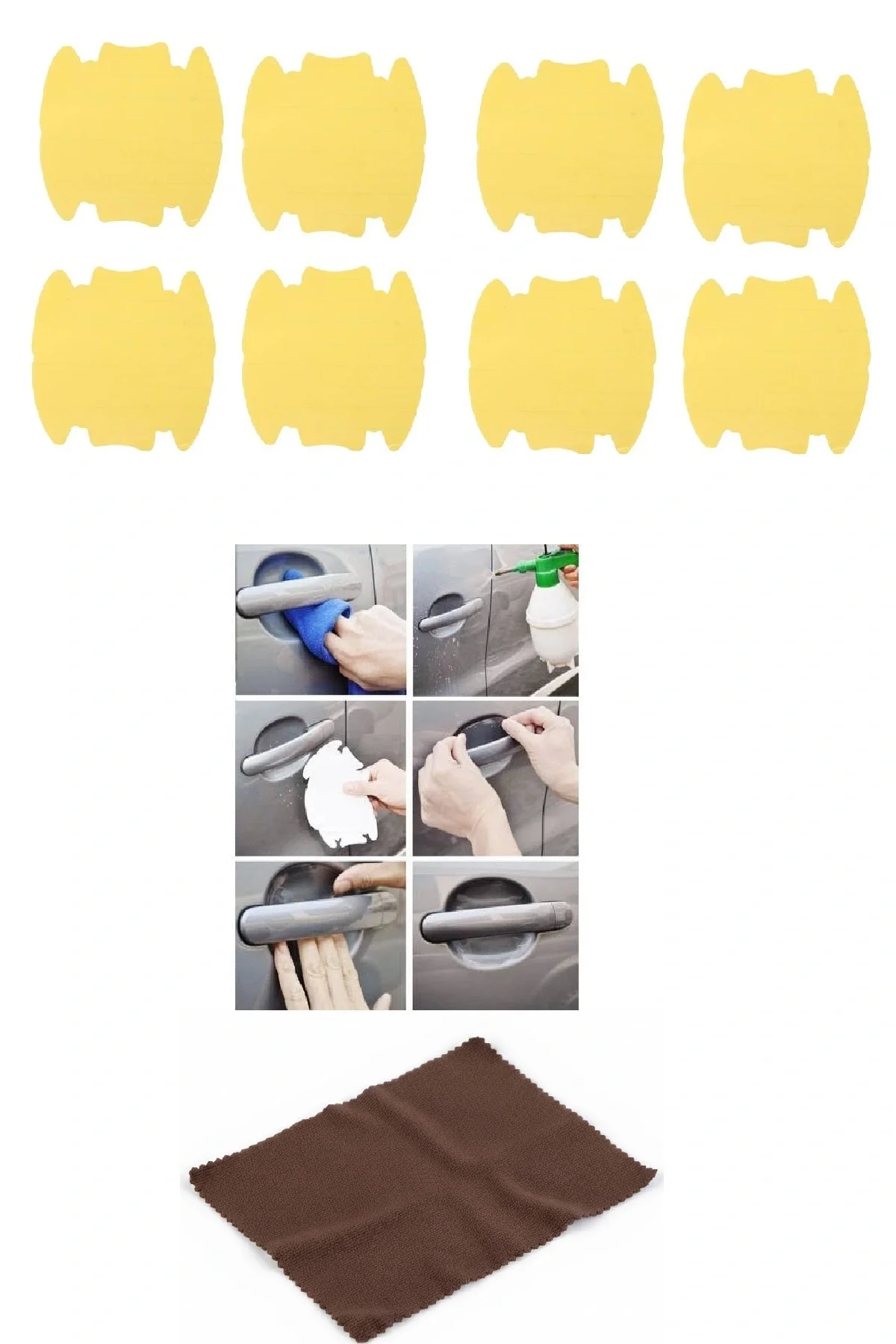 9lu Set Araba Kapı Kolu Koruyucu Çizilme Önleyici Şeffaf Sticker 9lu Set Araba Kapı Kolu Koruyucu Çizilme Önleyici Şeffaf Sticker