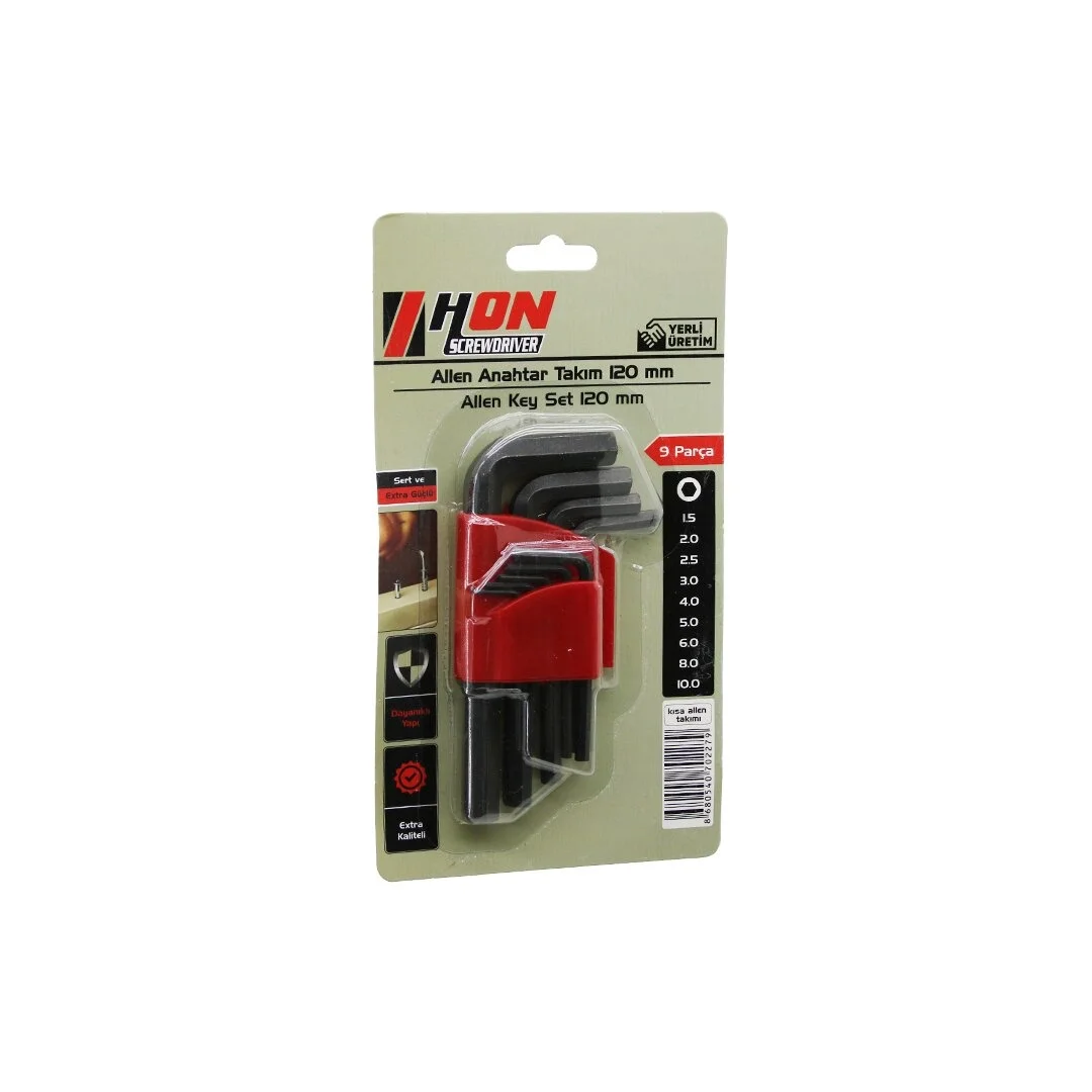 9pcs Siyah Kısa - Düz 120mm Alyan Allen Anahtar Takımı Brkt-702279 Bx40 Fiyatı, Yorumları ve Özellikleri