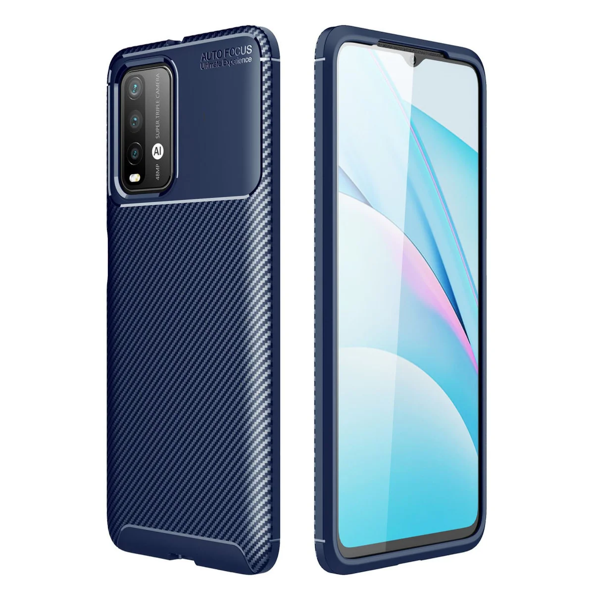 9T Kılıf Auto Focus Karbon Kapak - Lacivert