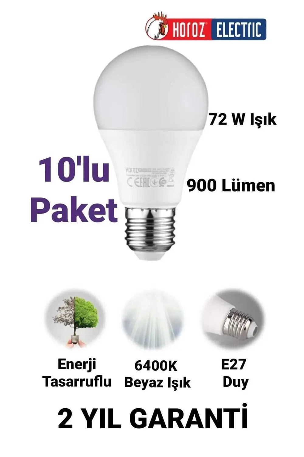 9w Led Ampul Beyaz Işık E27 Duy 900 Lümen Led Lamba